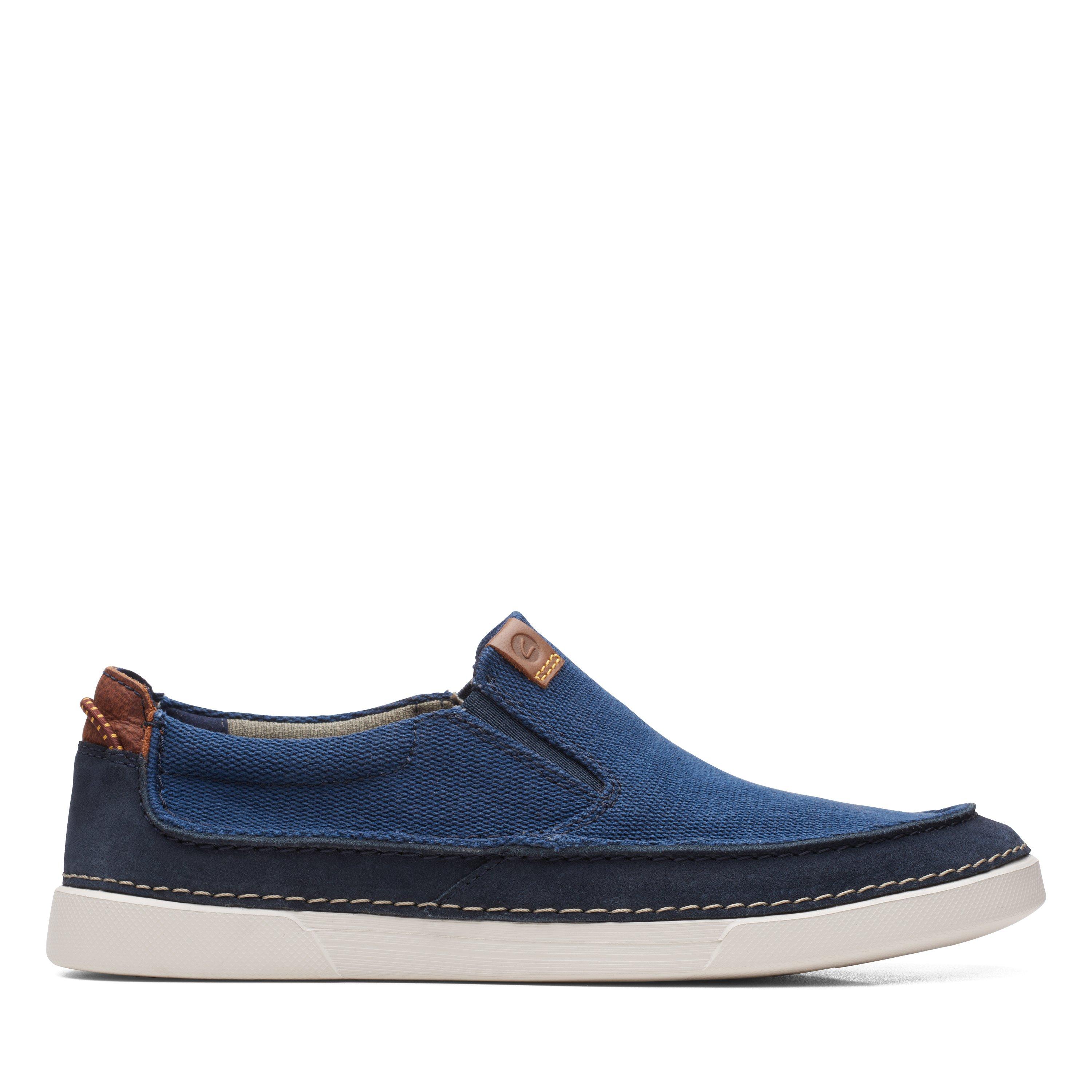 Clarks Mens Gereld Step Blue Suede Casual Slip On Sneaker Shoes | eBay