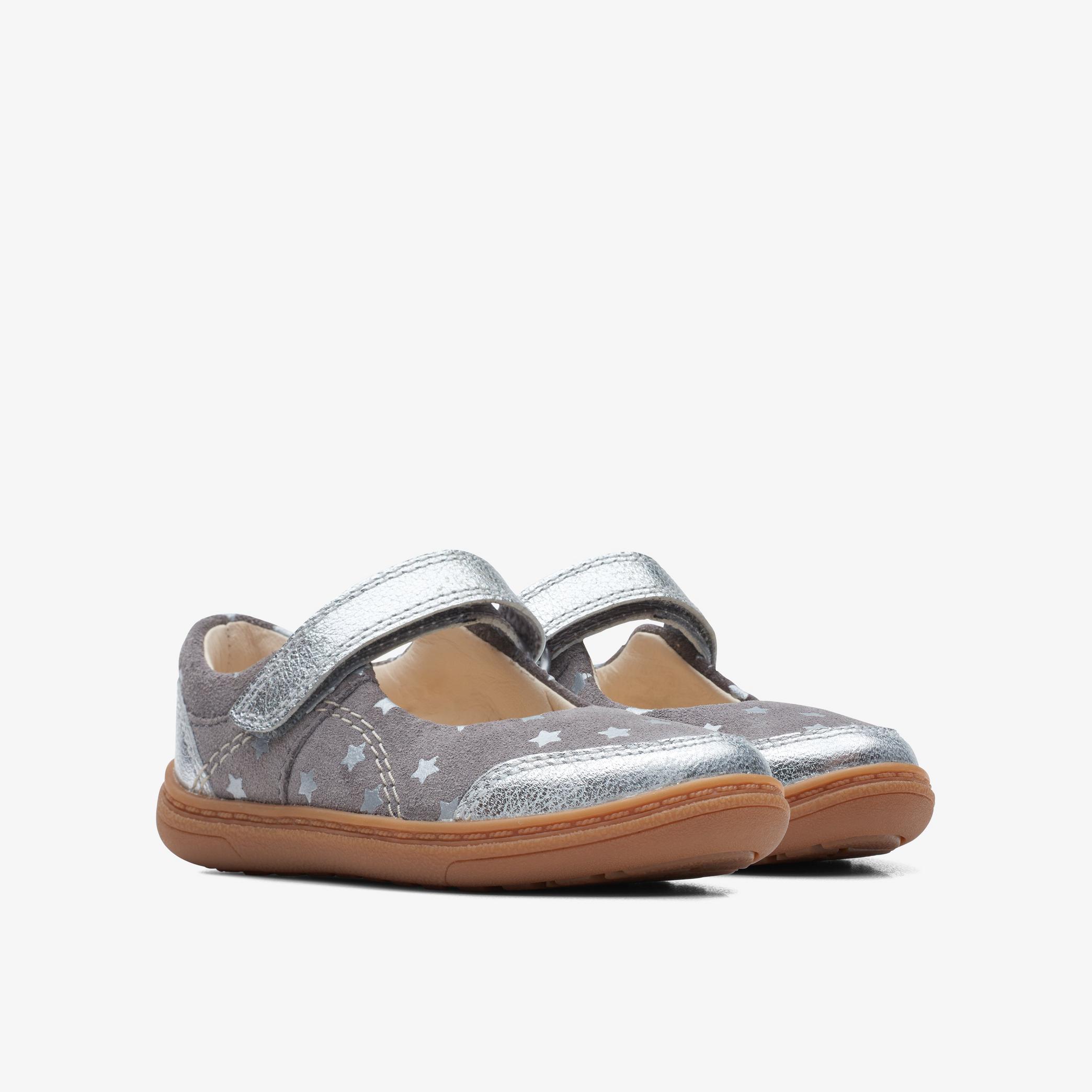 FlashBright Toddler Gun Metal Mary Jane Shoes, view 4 of 6