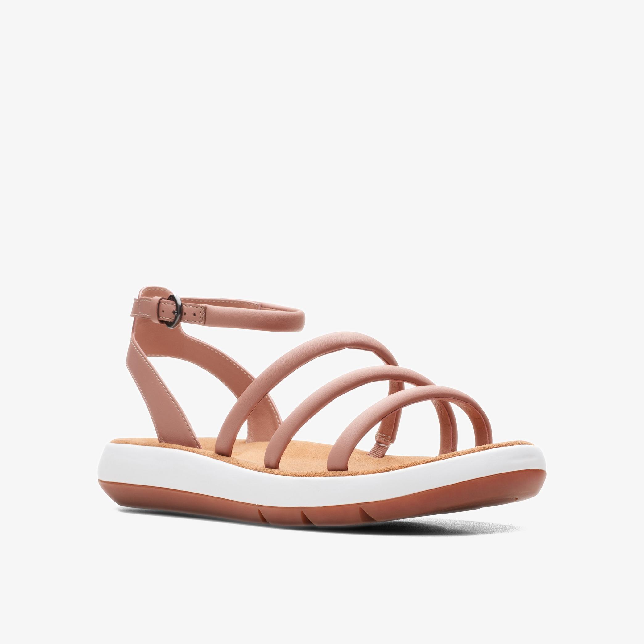 Jemsa Style Rose Leather Flat Sandals, view 3 of 6
