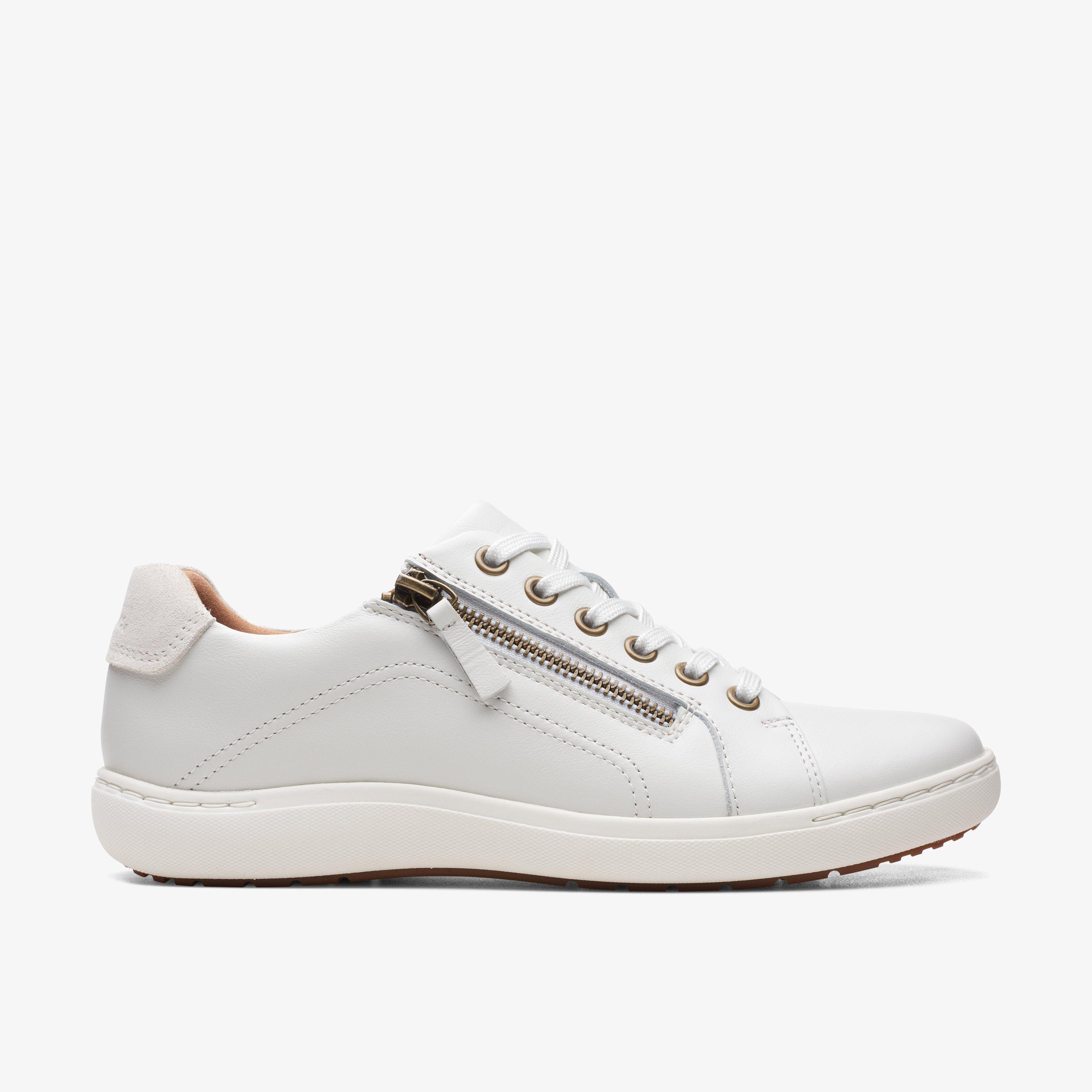 Clarks white tennis shoes on sale