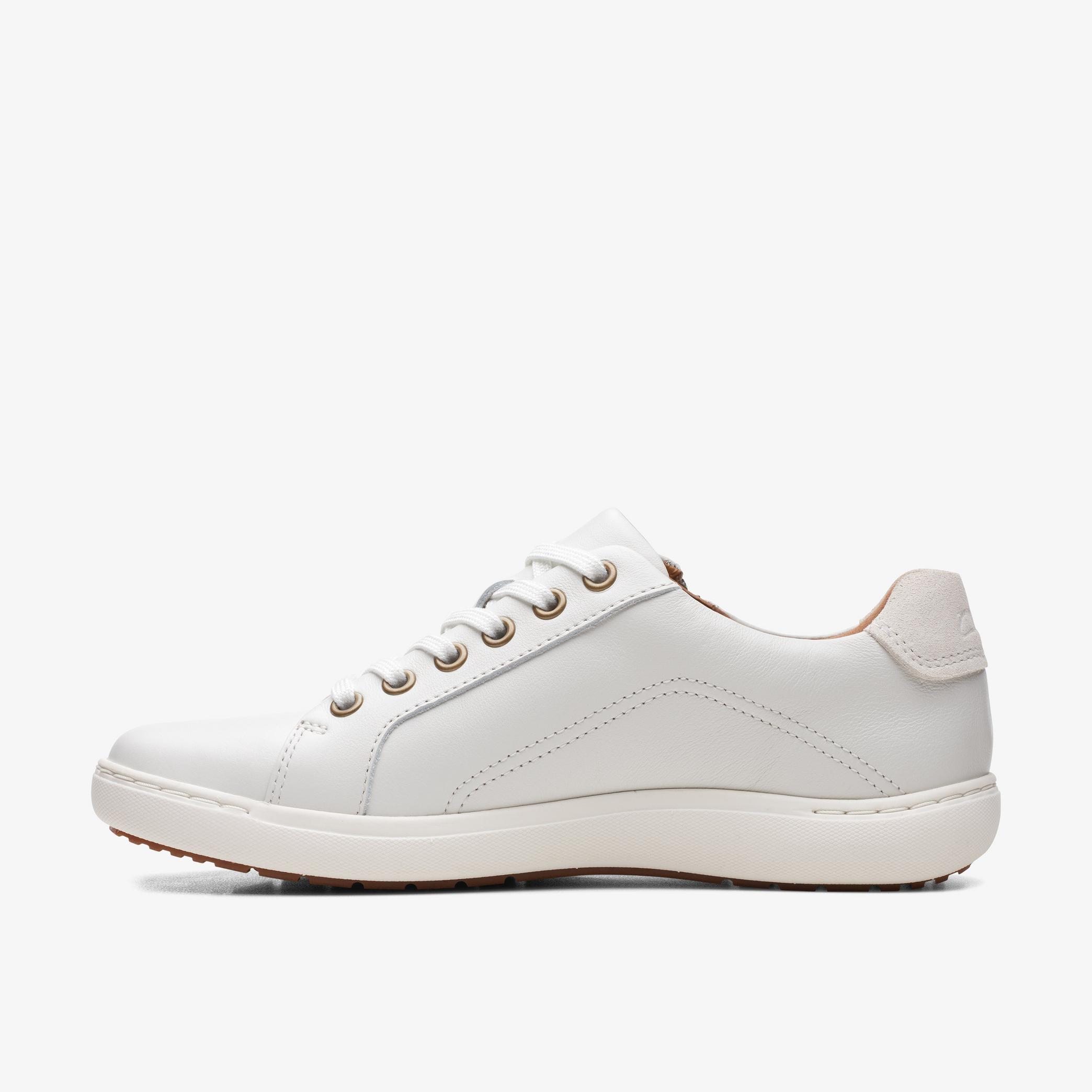 WOMENS Nalle Lace White Leather Sneakers | Clarks US