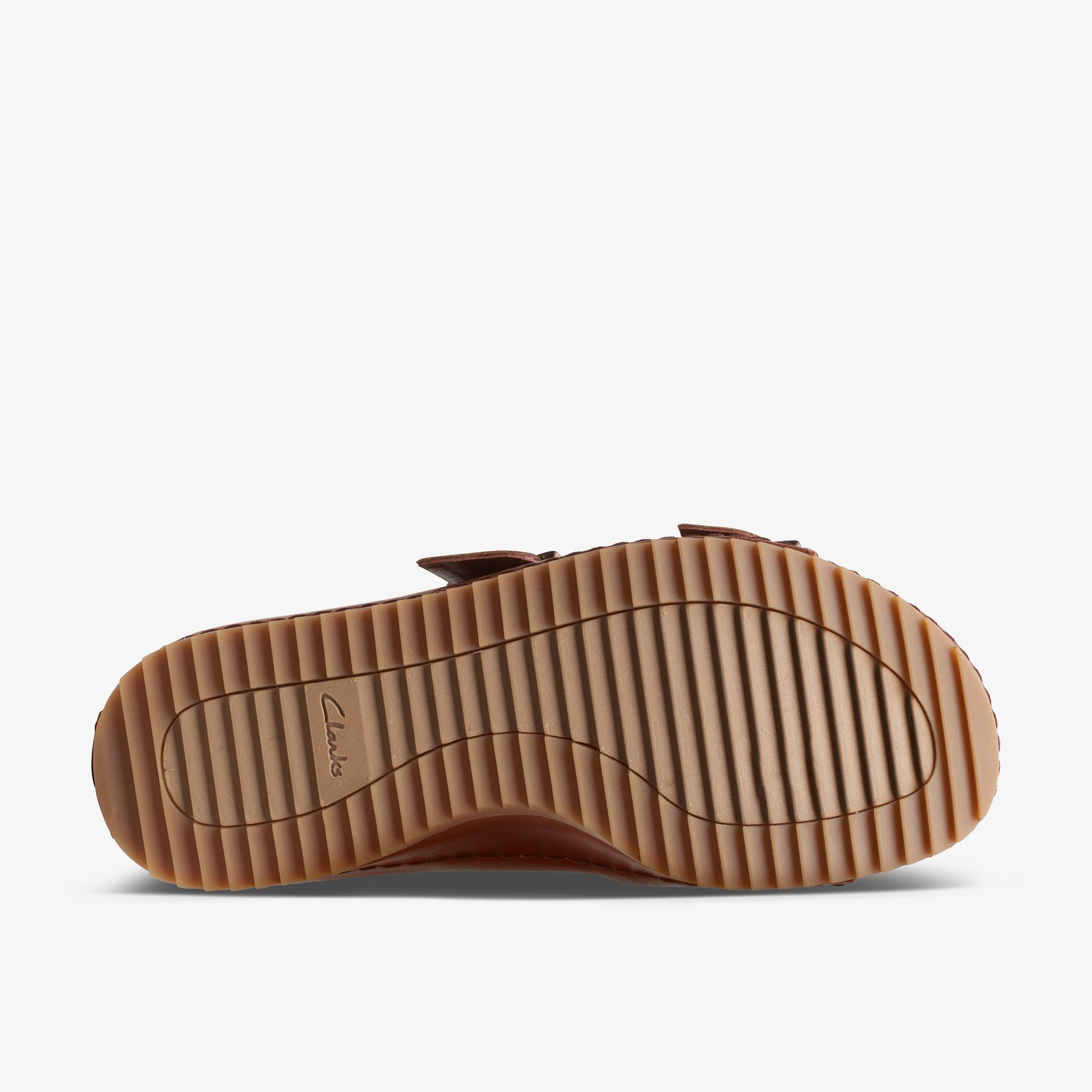 Brookleigh Sun Dark Tan Leather Flat Sandals, view 3 of 6