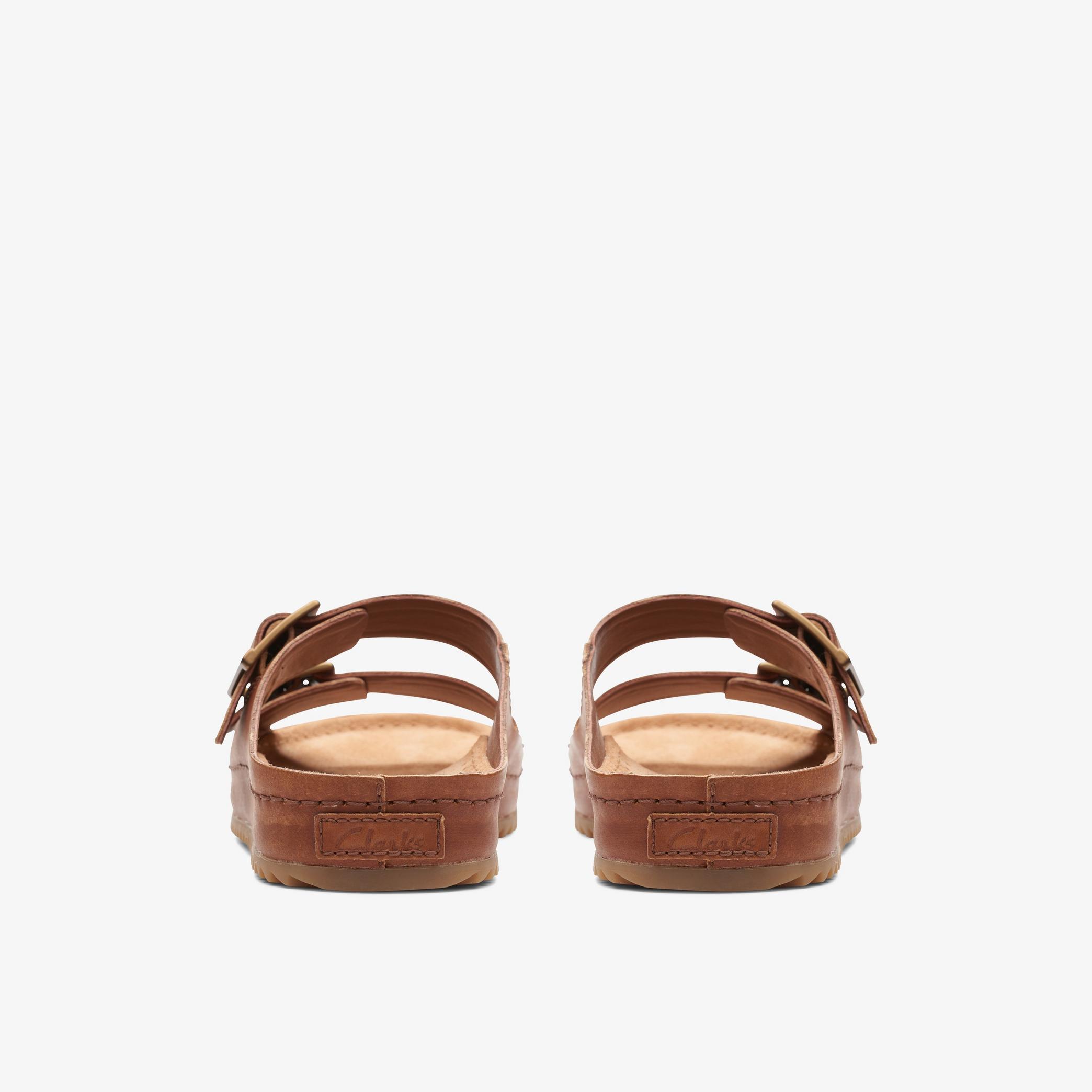 Brookleigh Sun Dark Tan Leather Flat Sandals, view 5 of 6