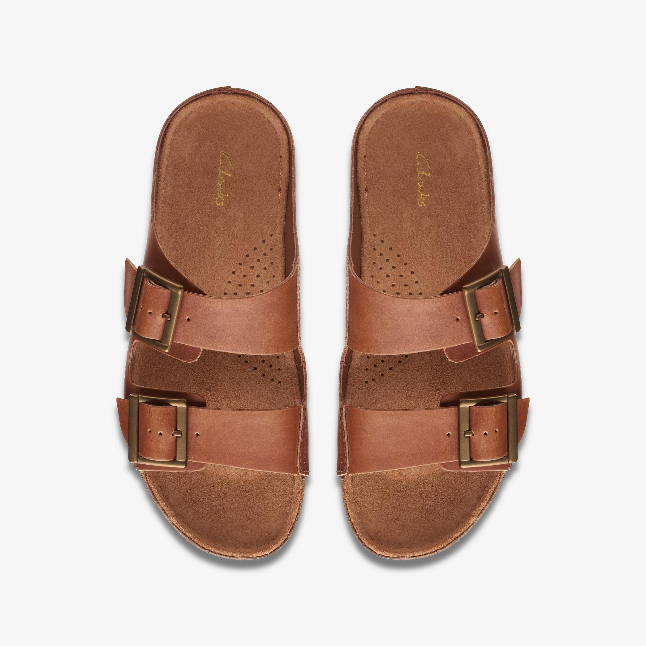 Brookleigh Sun Dark Tan Leather Flat Sandals, view 6 of 6