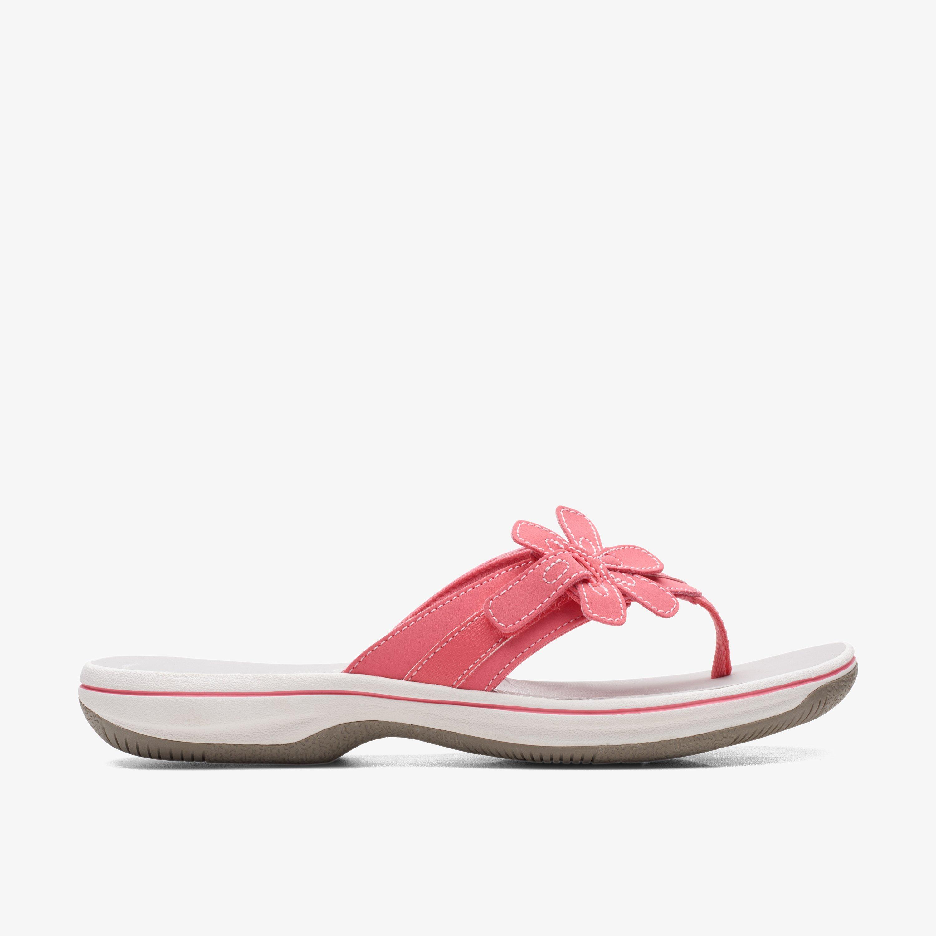 Clarks pink store flip flops