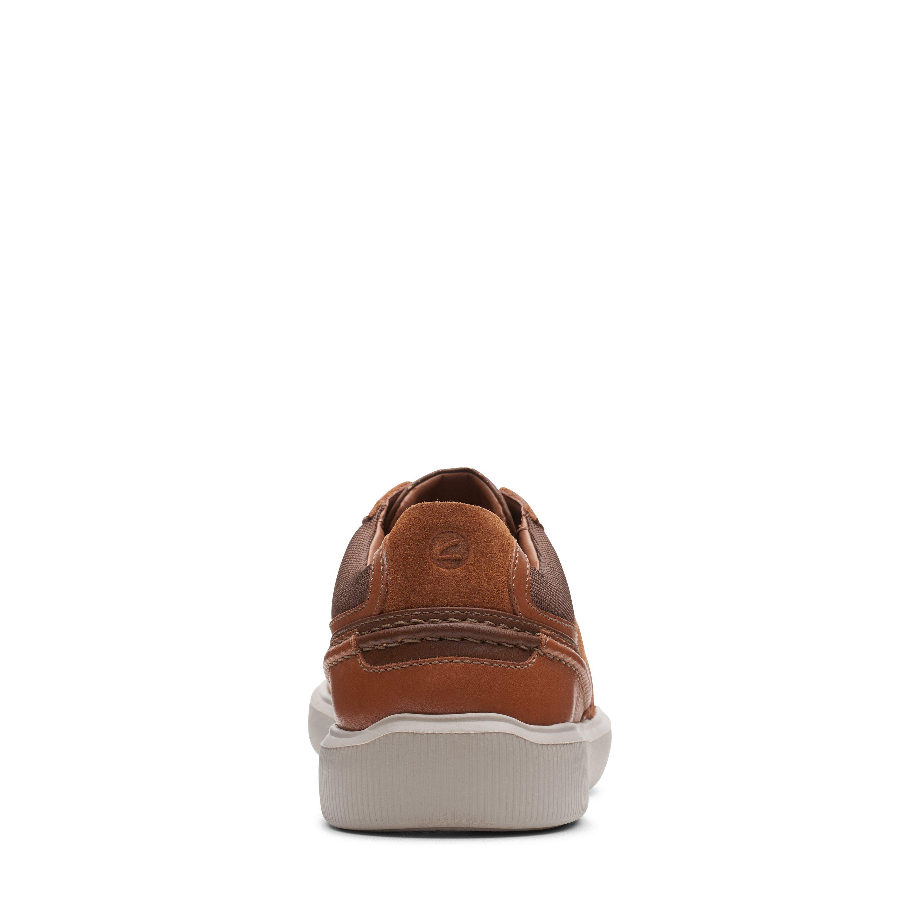 Clarks Mens Cambro Race Brown Leather Casual Sneaker Shoes