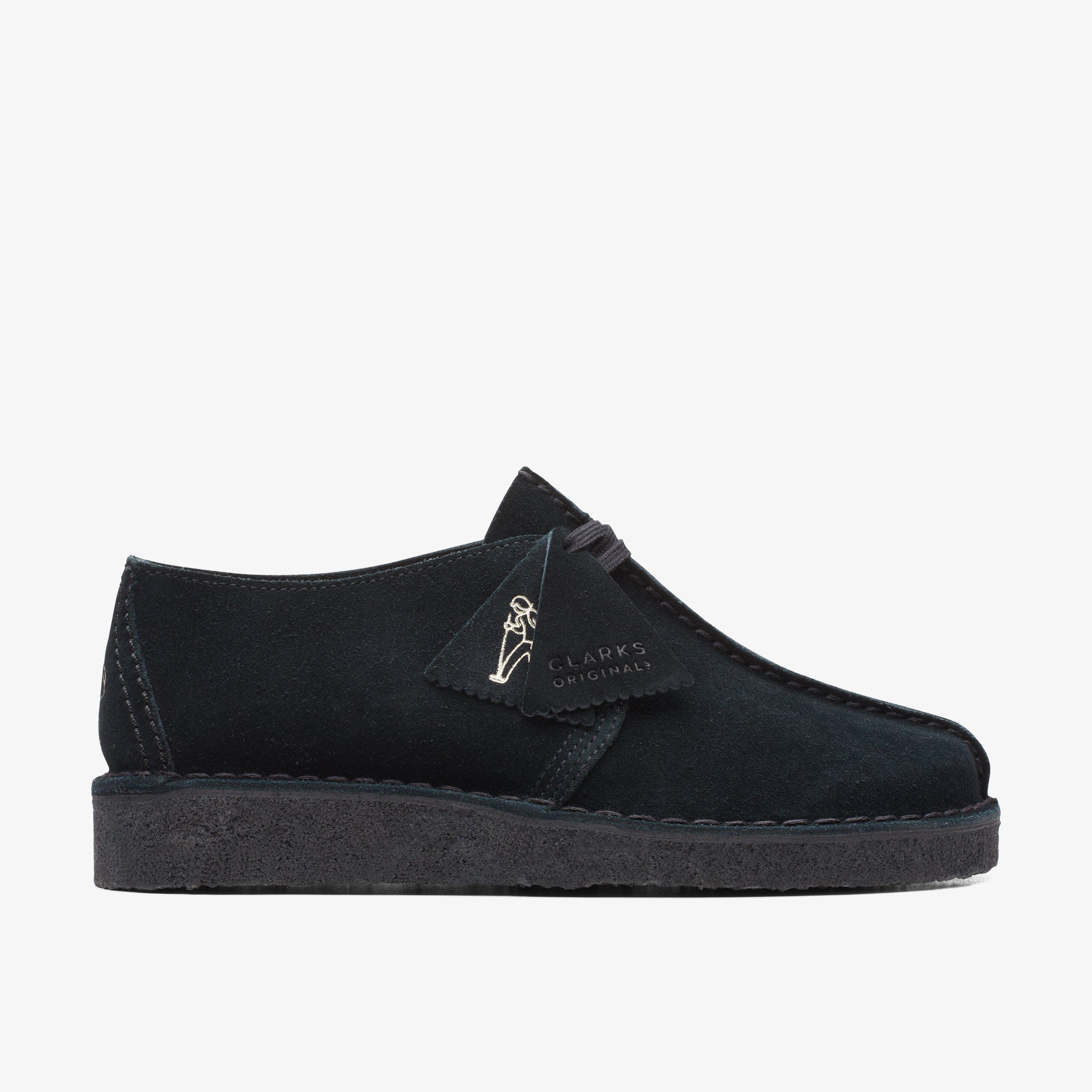 Women Desert Trek Black Suede Shoes | Clarks CA