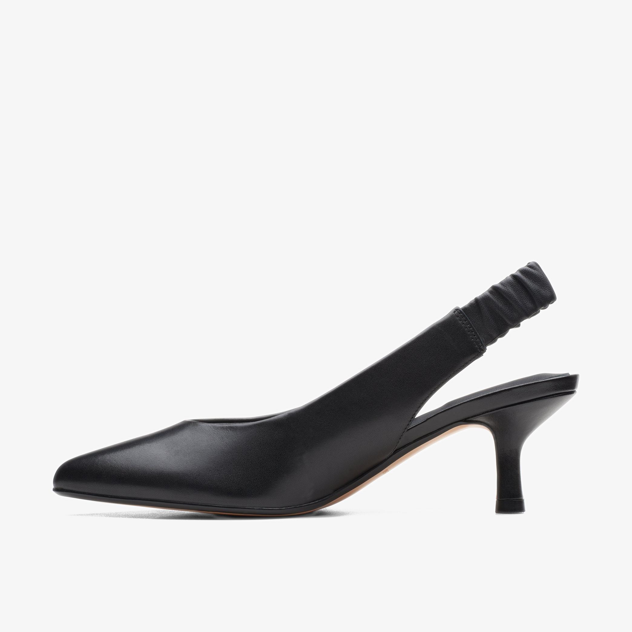 WOMENS Violet55 Sling Black Leather Court Shoes | Clarks Outlet
