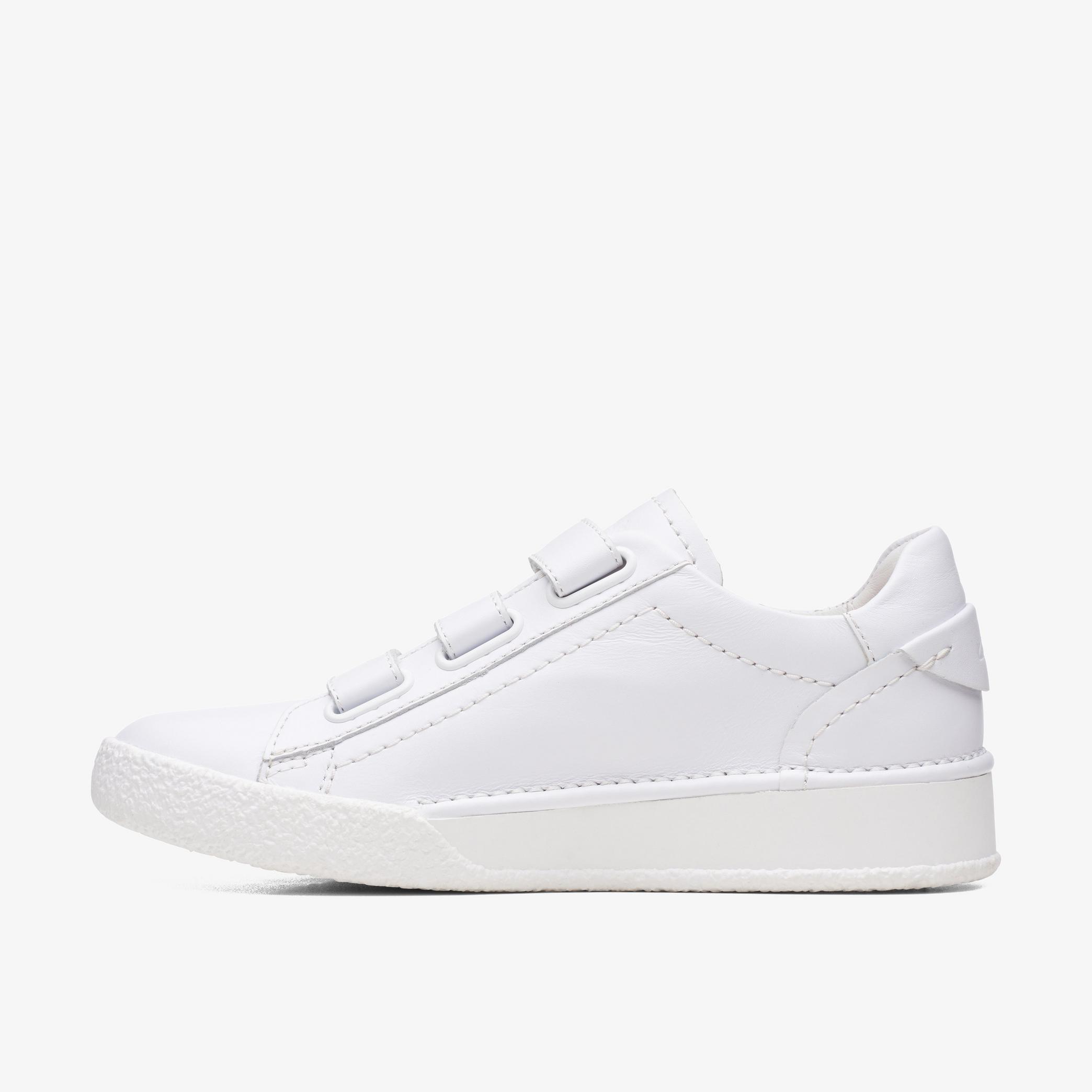 WOMENS Craft Cup Strap White Leather Trainers | Clarks Outlet