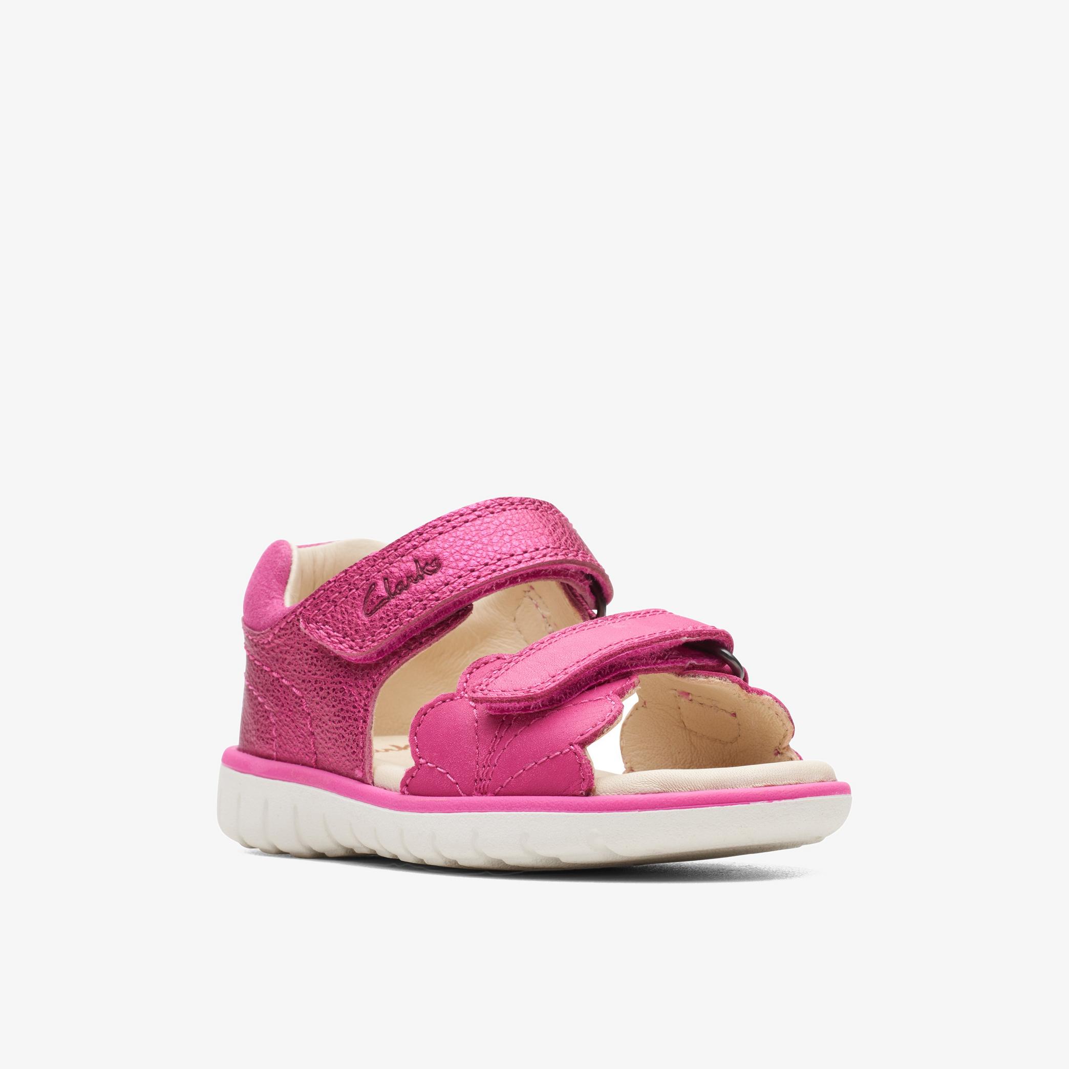 Roam Wing Toddler Pink Leather Flat Sandals, view 3 of 6