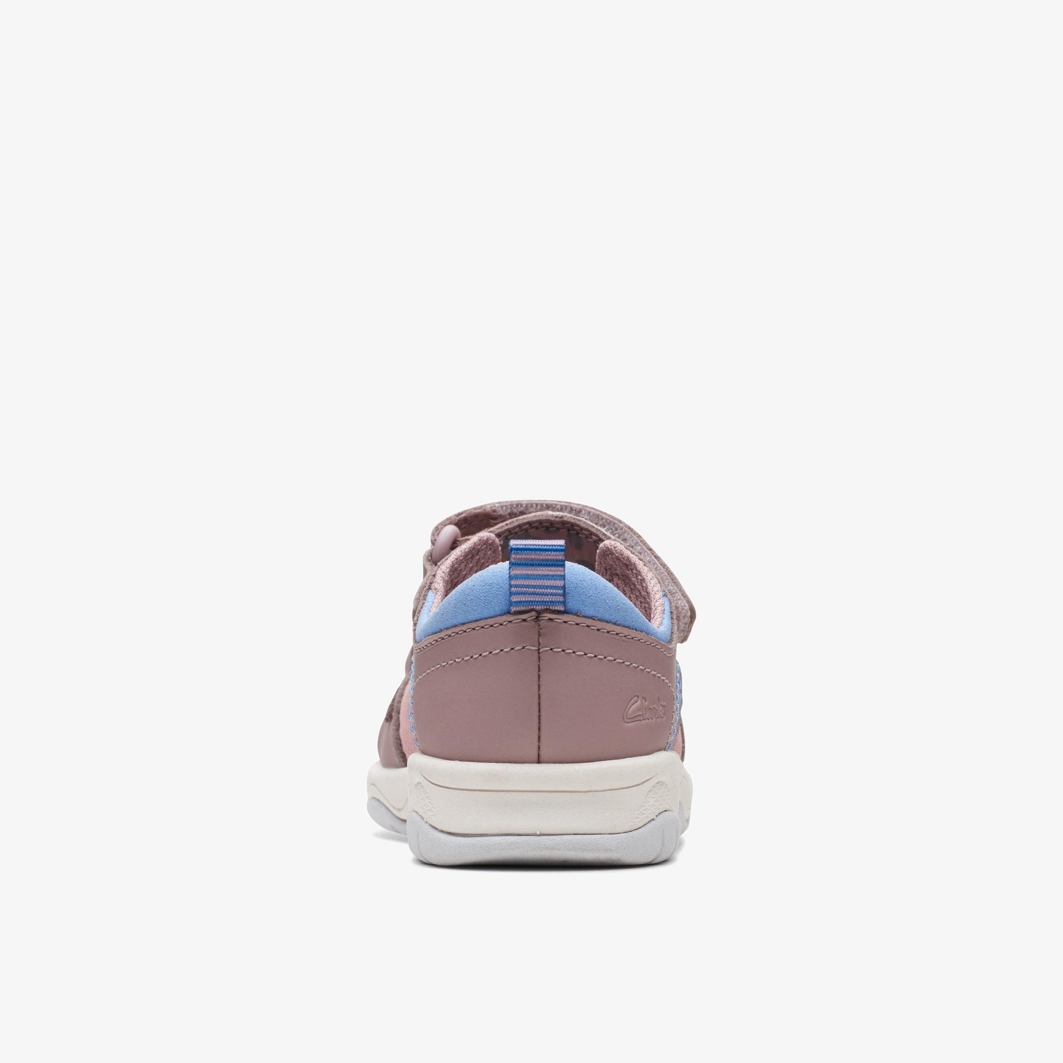 Clowder Print Toddler Grey/Pink Flat Sandals, view 5 of 6
