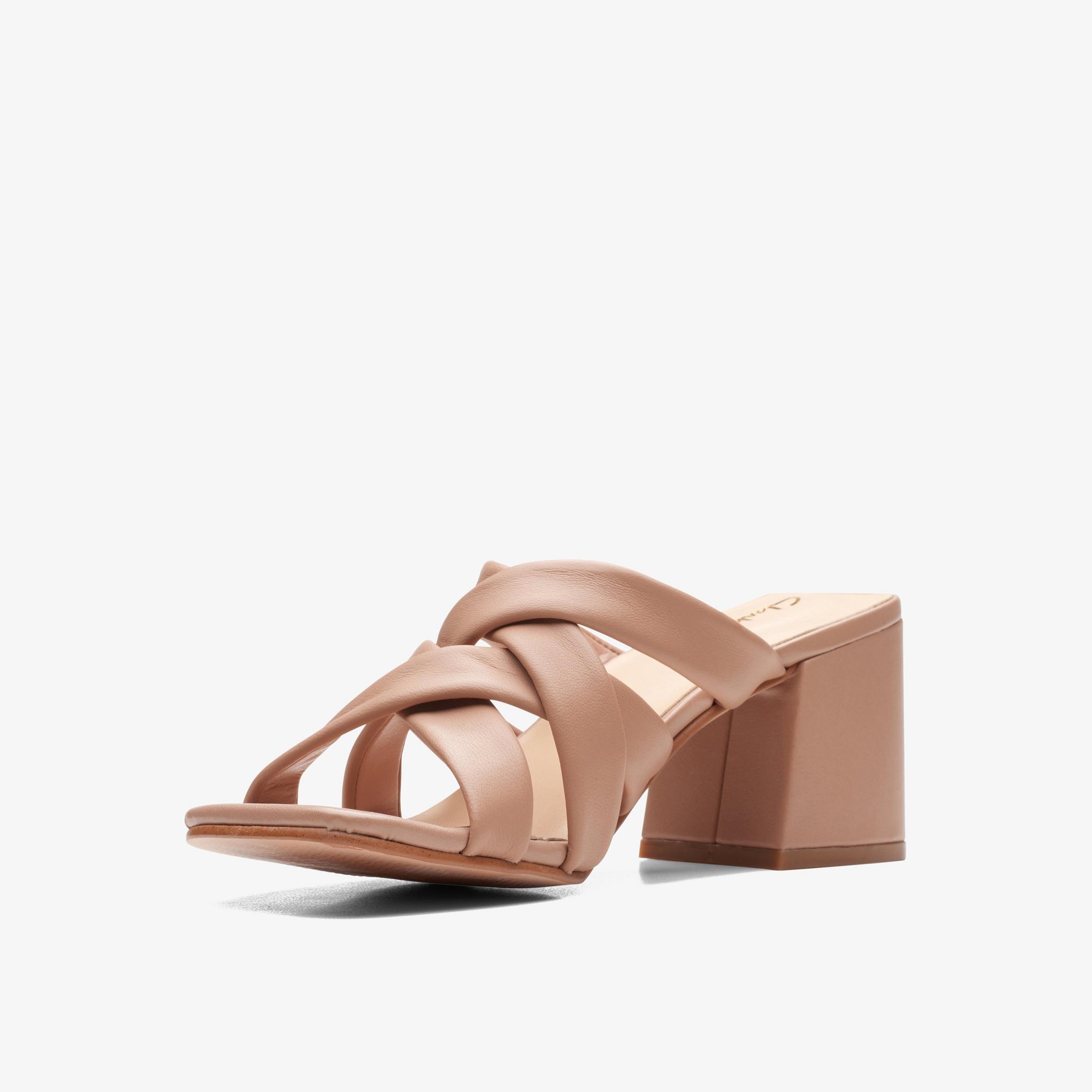 Sheer65 Step Praline Leather Strappy Sandals, view 4 of 6