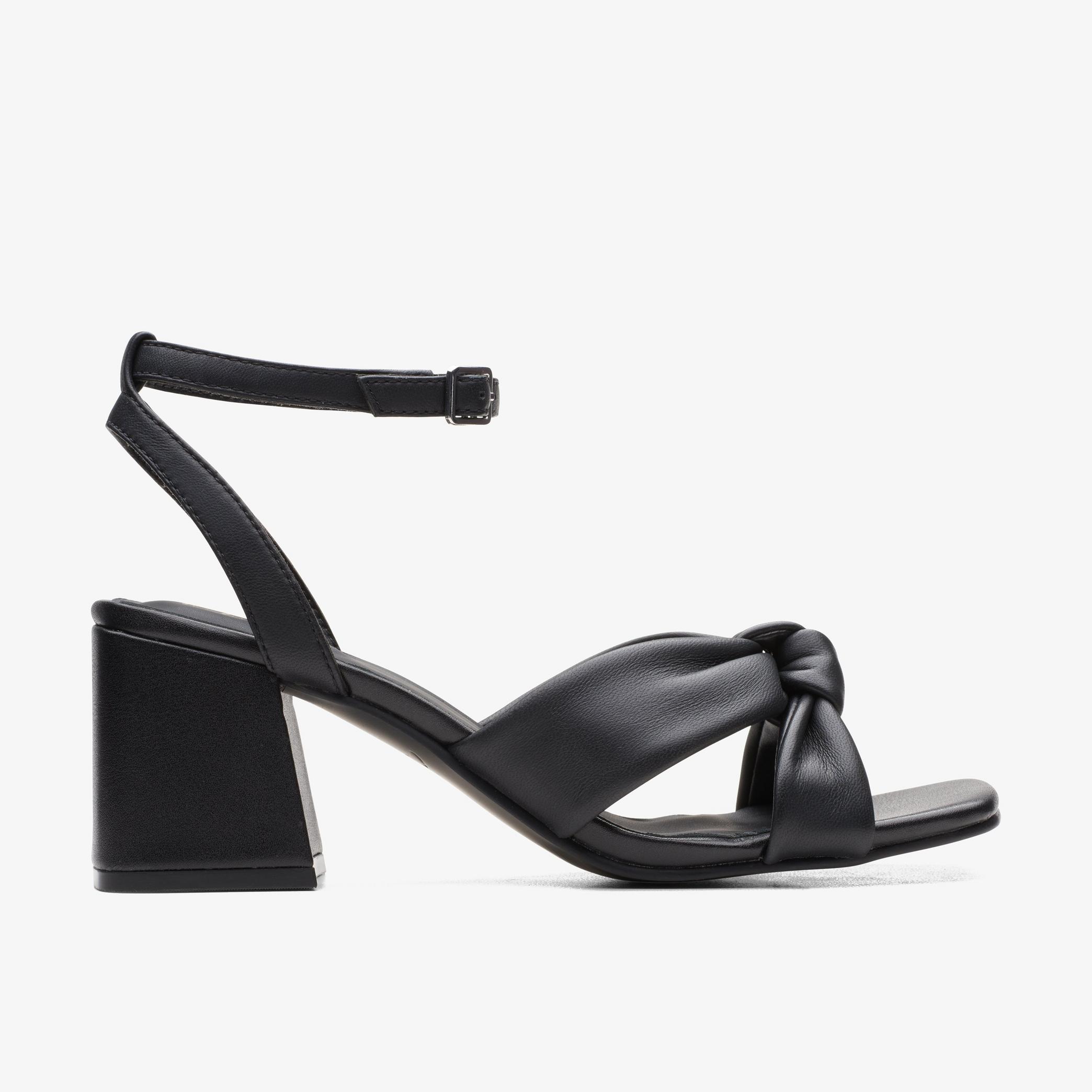 Sheer65 Cross Black Leather Strappy Sandals, view 1 of 6
