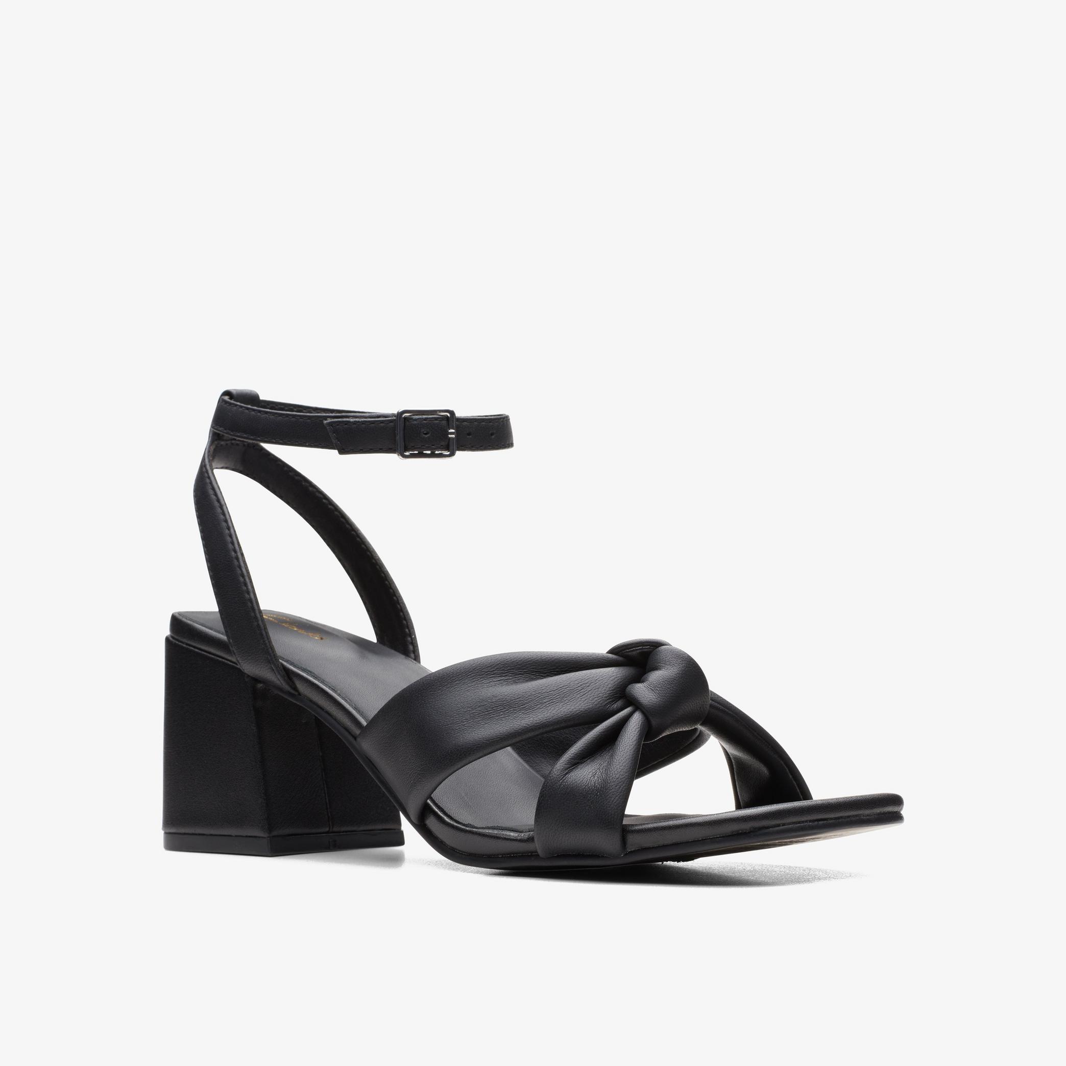 Sheer65 Cross Black Leather Strappy Sandals, view 3 of 6