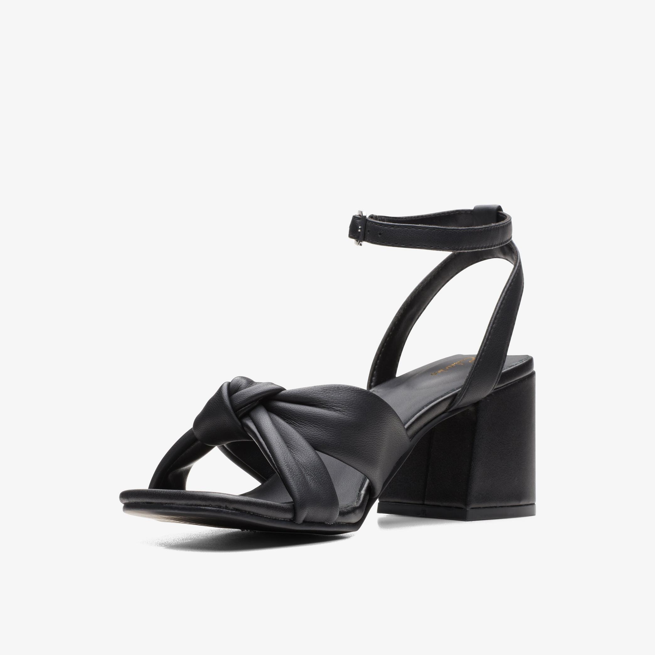 Sheer65 Cross Black Leather Strappy Sandals, view 4 of 6