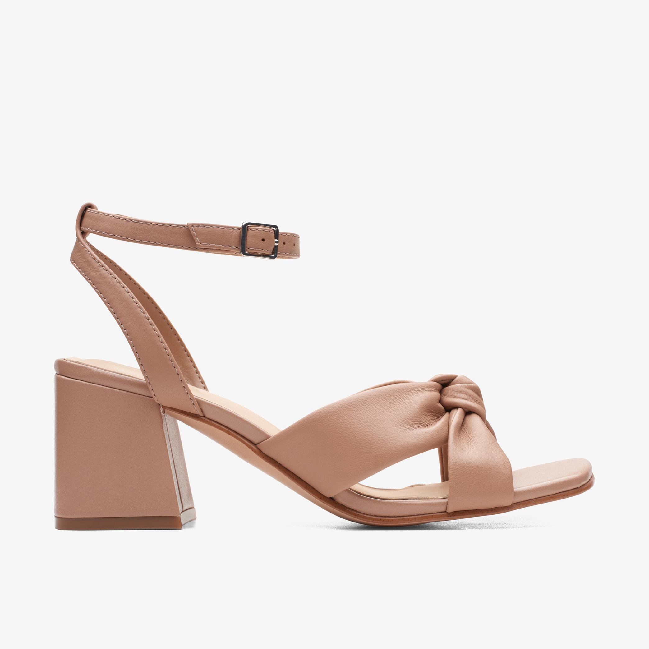 Sheer65 Cross Praline Leather Strappy Sandals, view 1 of 6