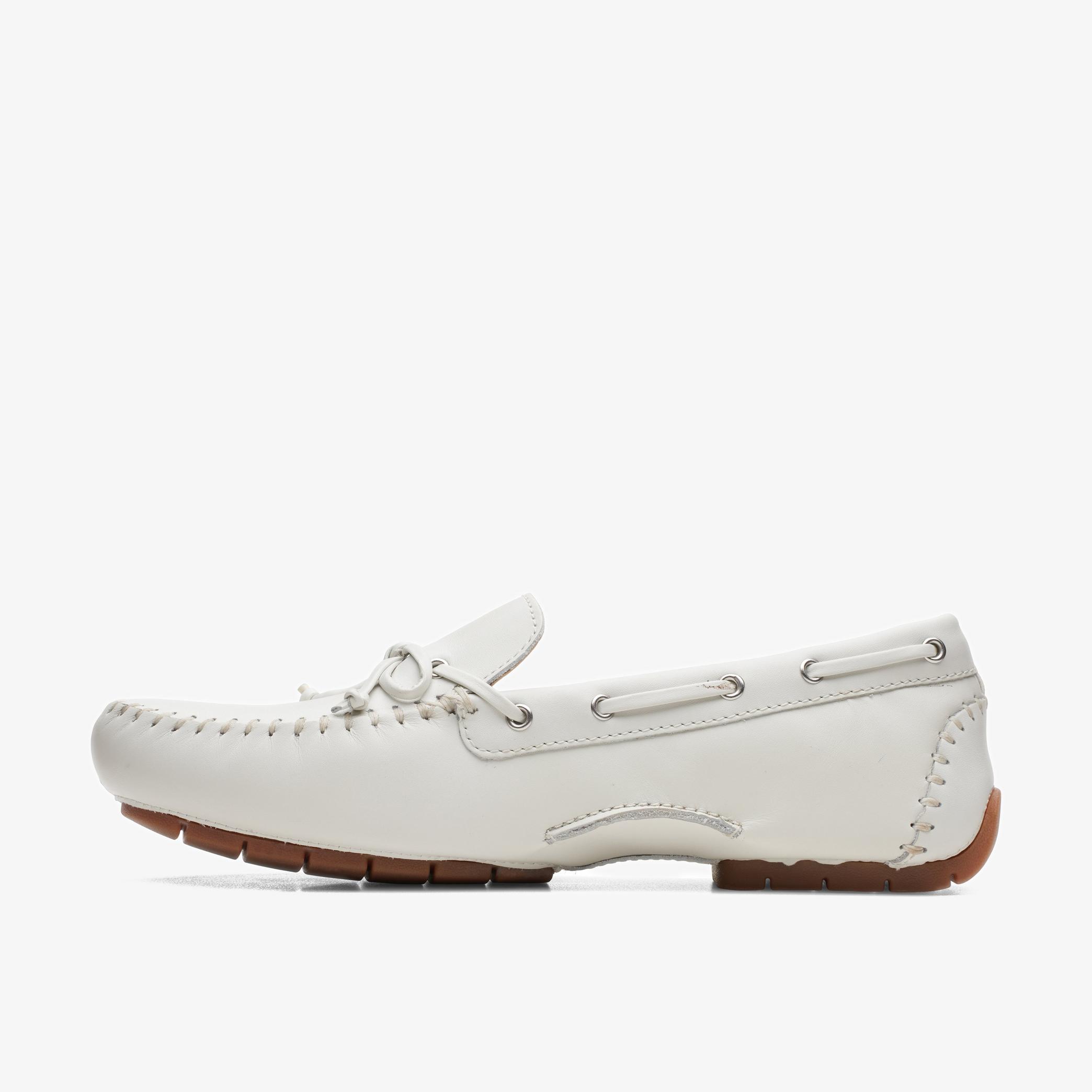 WOMENS C Mocc Tie White Leather Loafers | Clarks Outlet
