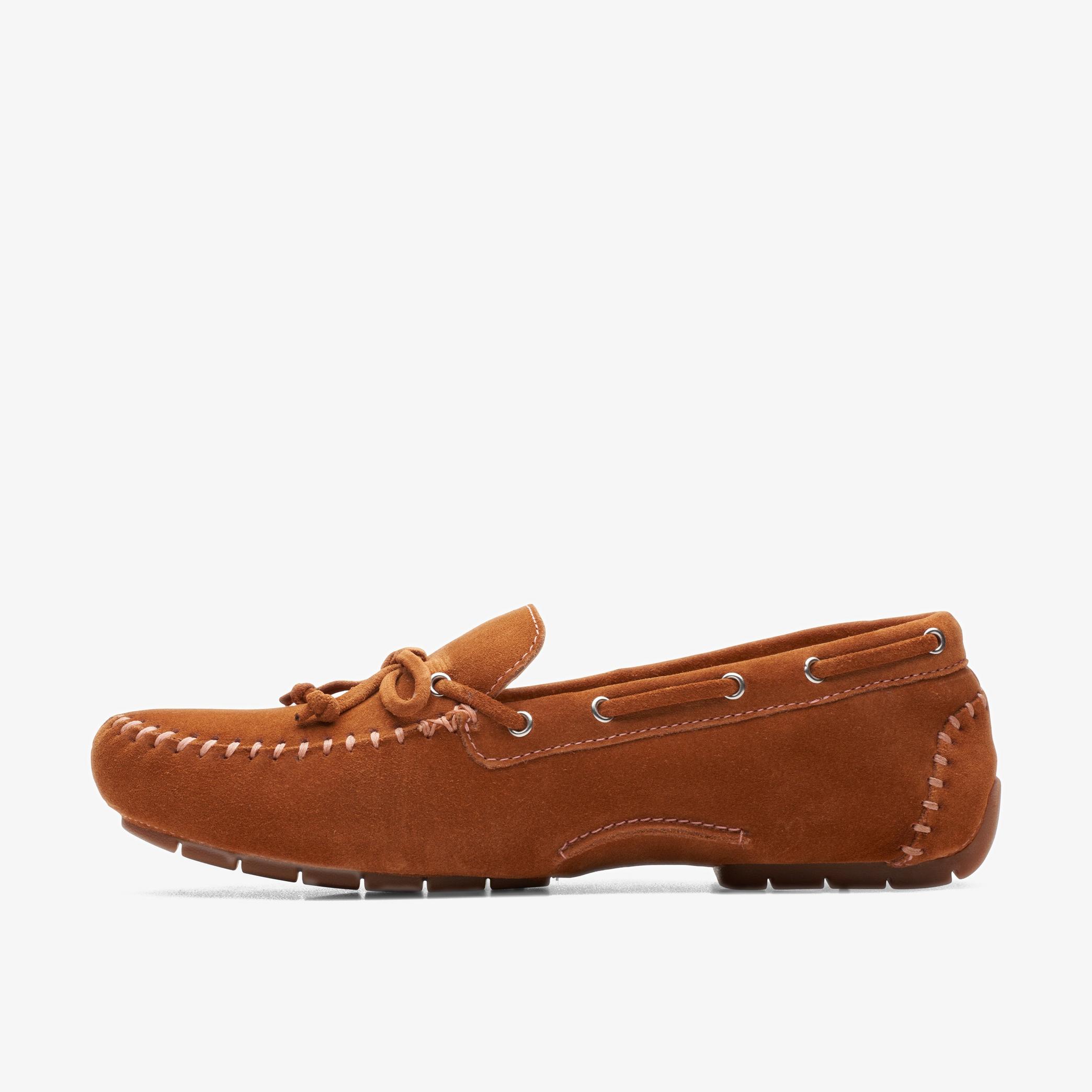 C Mocc Tie Tan Suede Loafers, view 2 of 6
