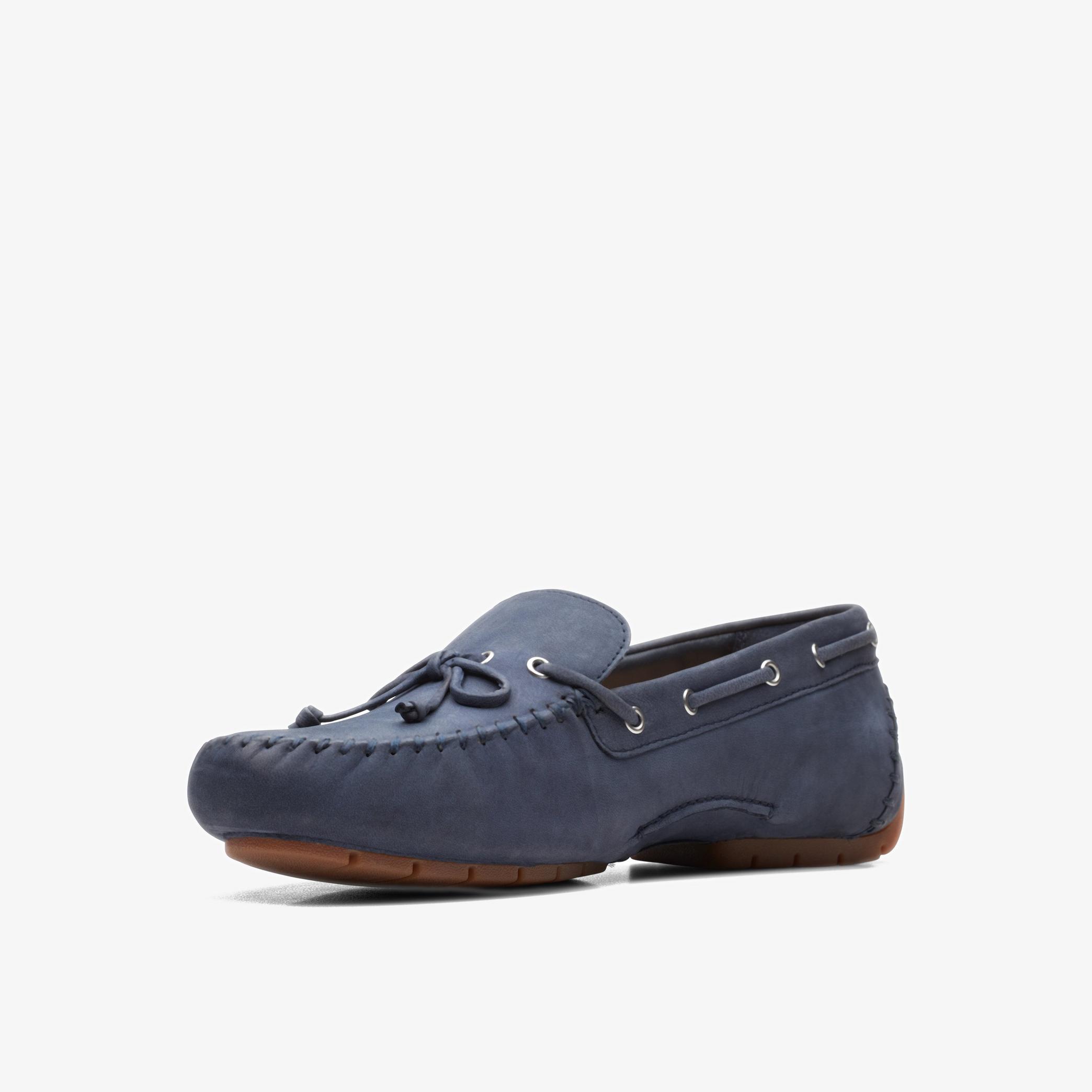 C Mocc Tie Navy Nubuck Loafers, view 4 of 6