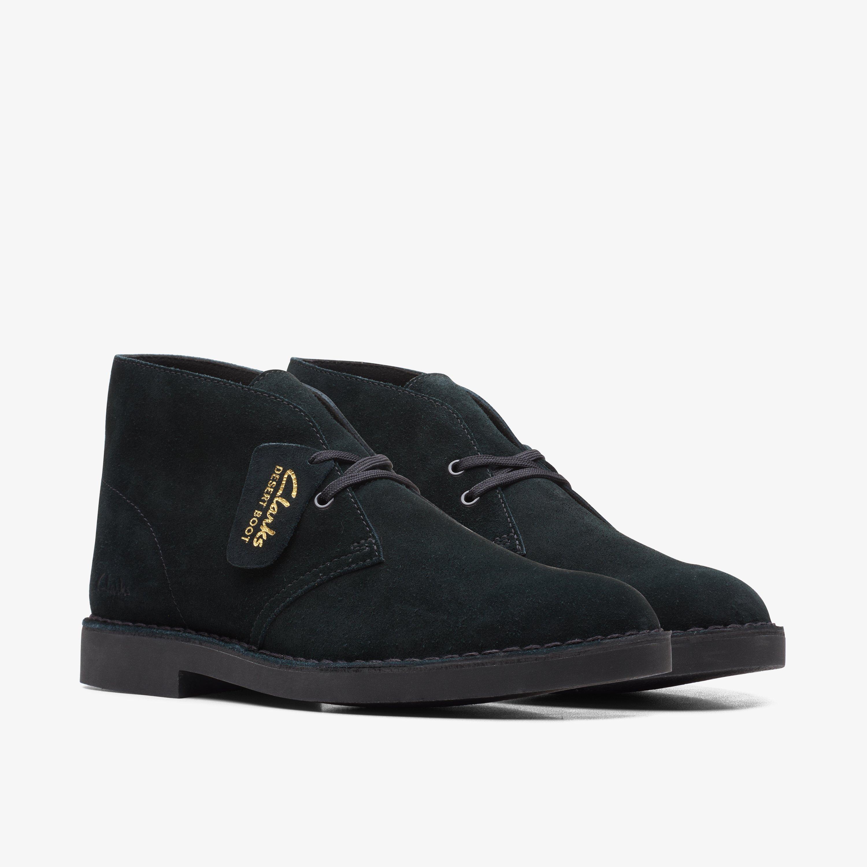 Clarks originals black suede cheap desert boots