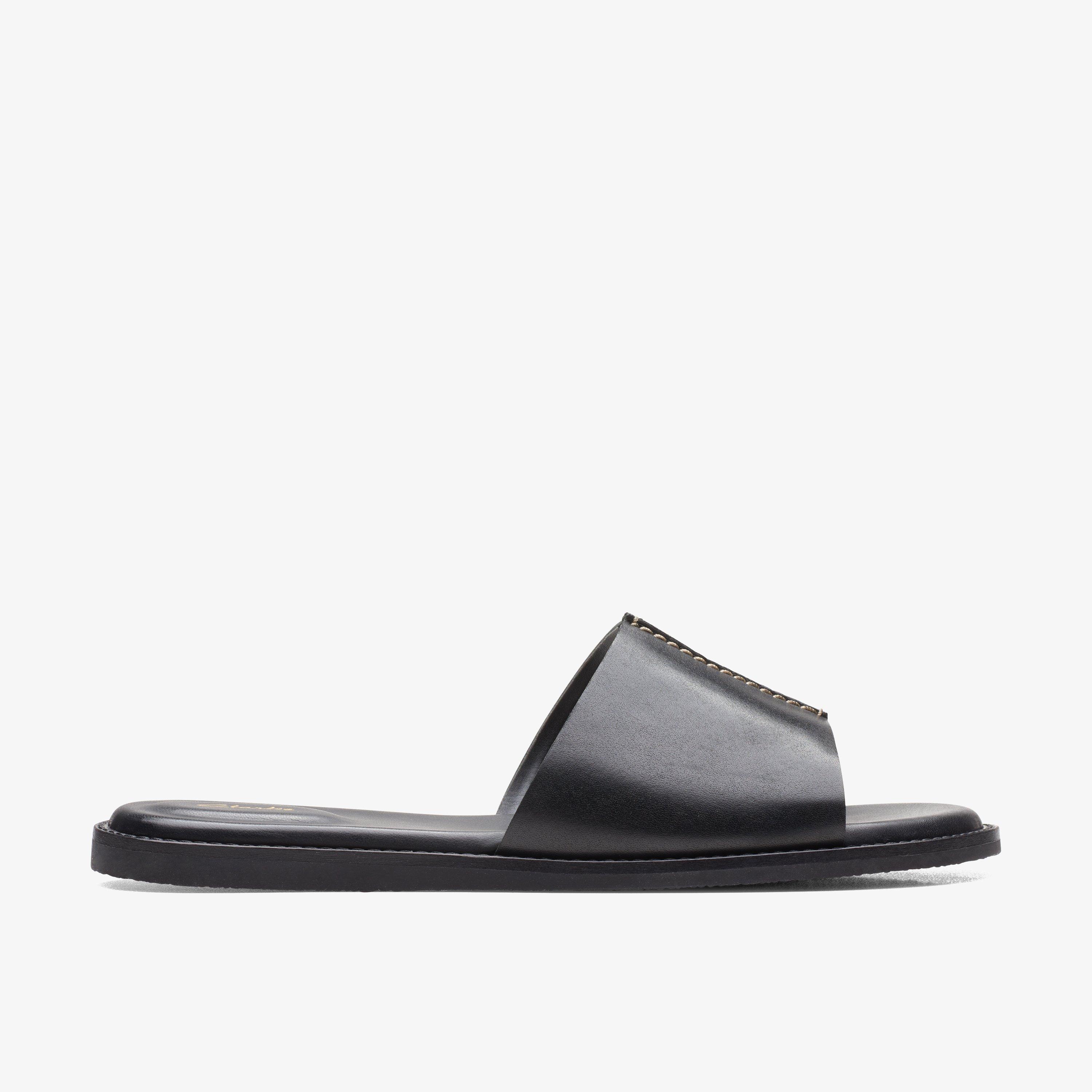 WOMENS Karsea Mule Black Leather Flat Sandals | Clarks Outlet