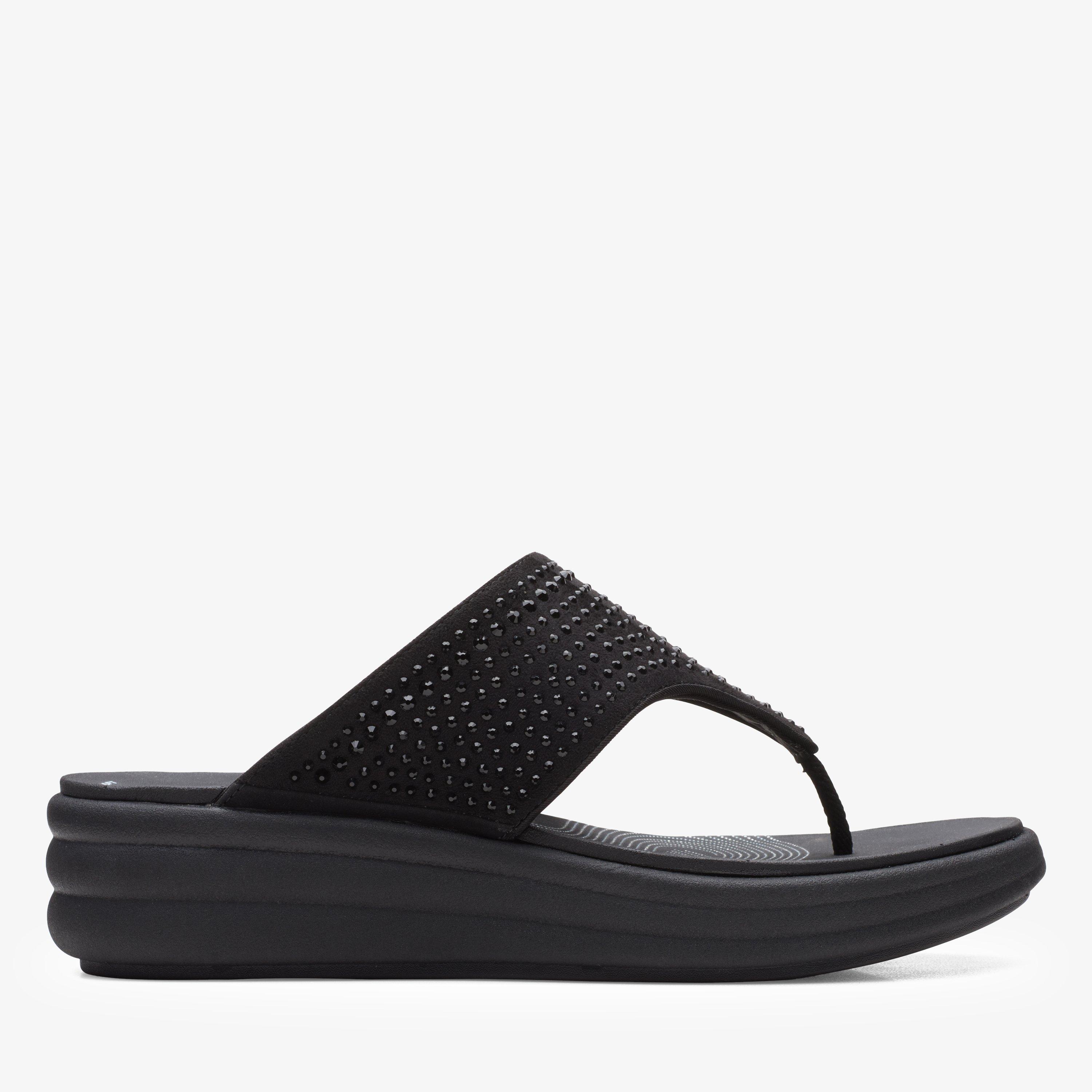 Drift Jaunt Black Interest Flat Sandals Flip Flops, view 1 of 7