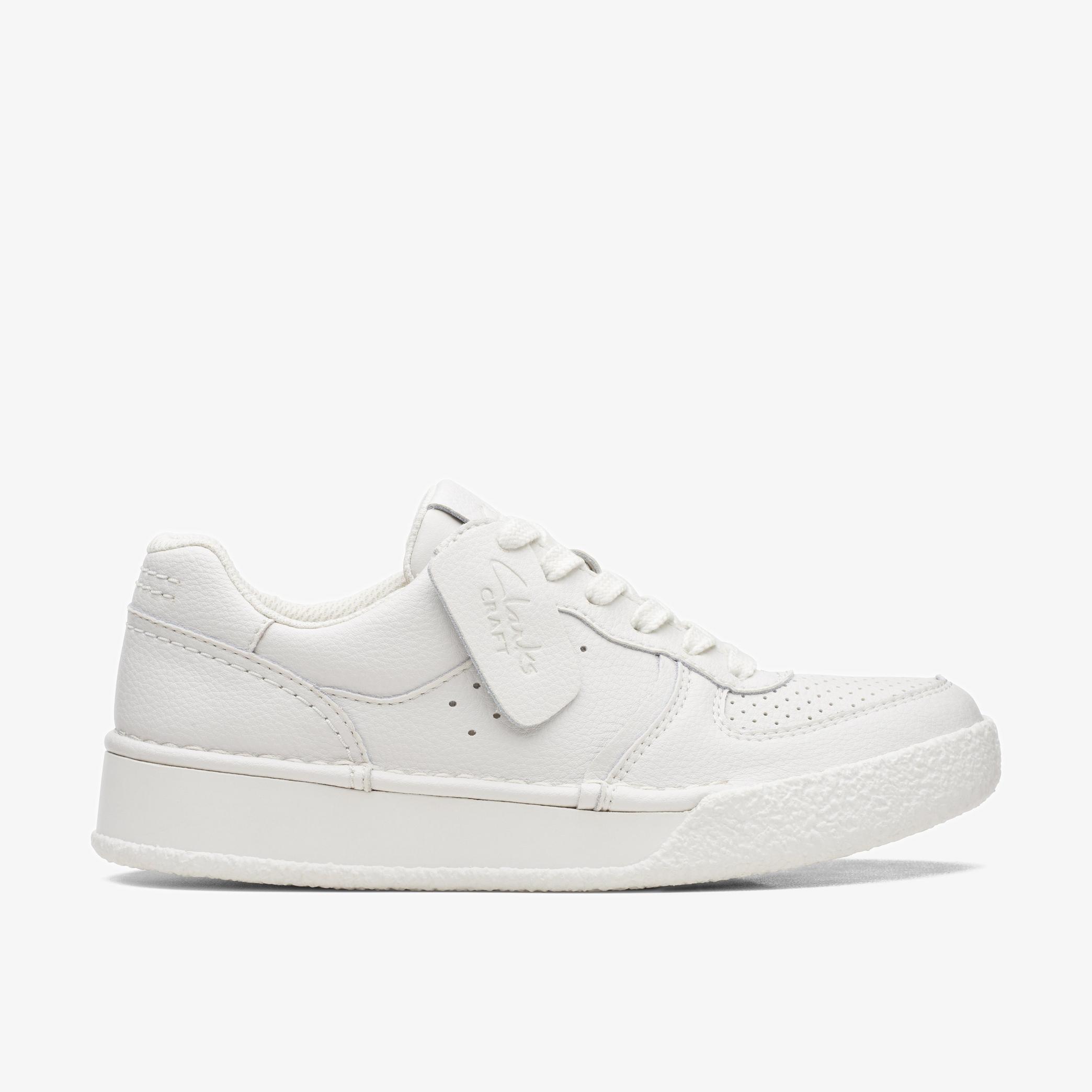 Craft Cup Court White Leather Trainers, view 1 of 6
