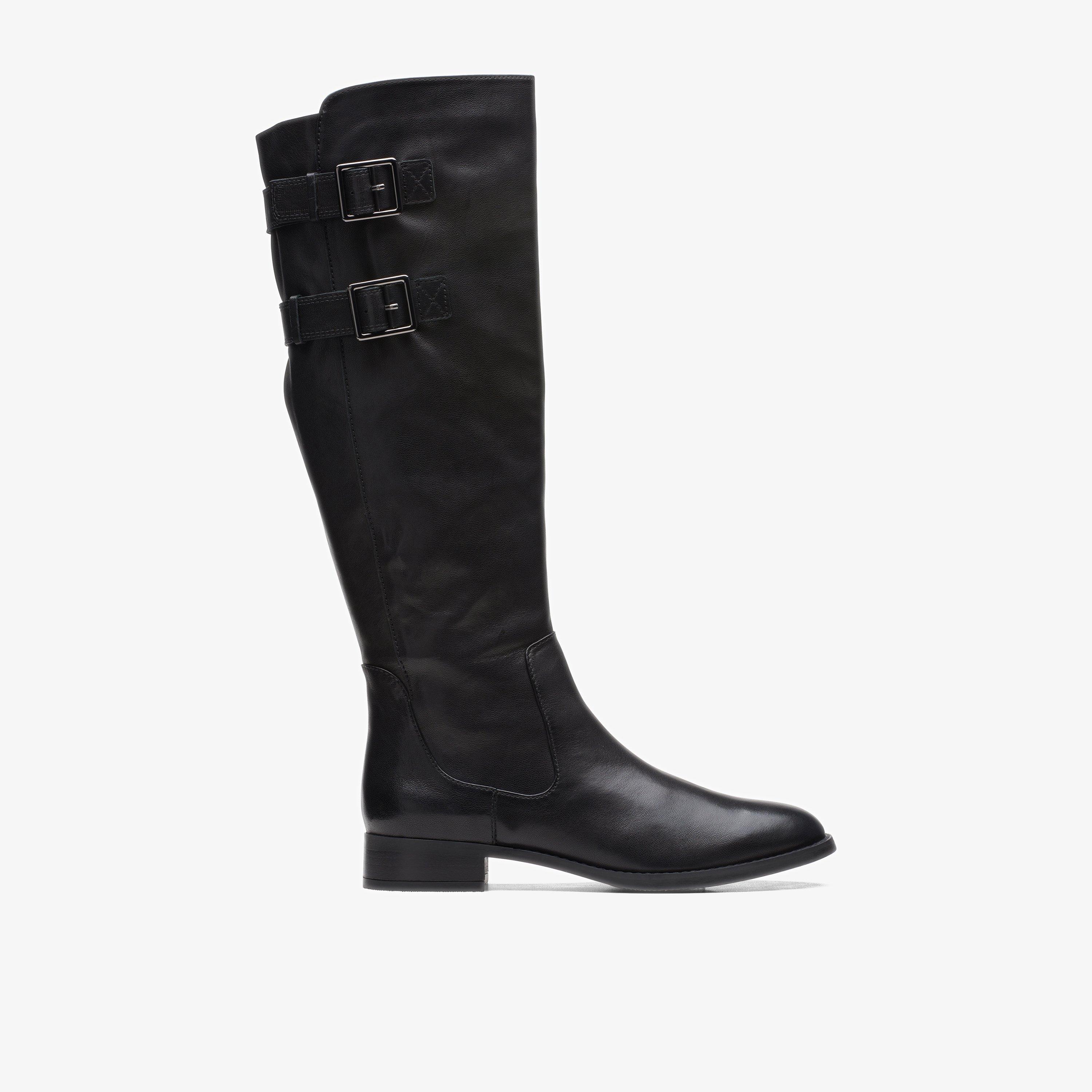 Womens Hamble Up Black Leather Boots Clarks Outlet