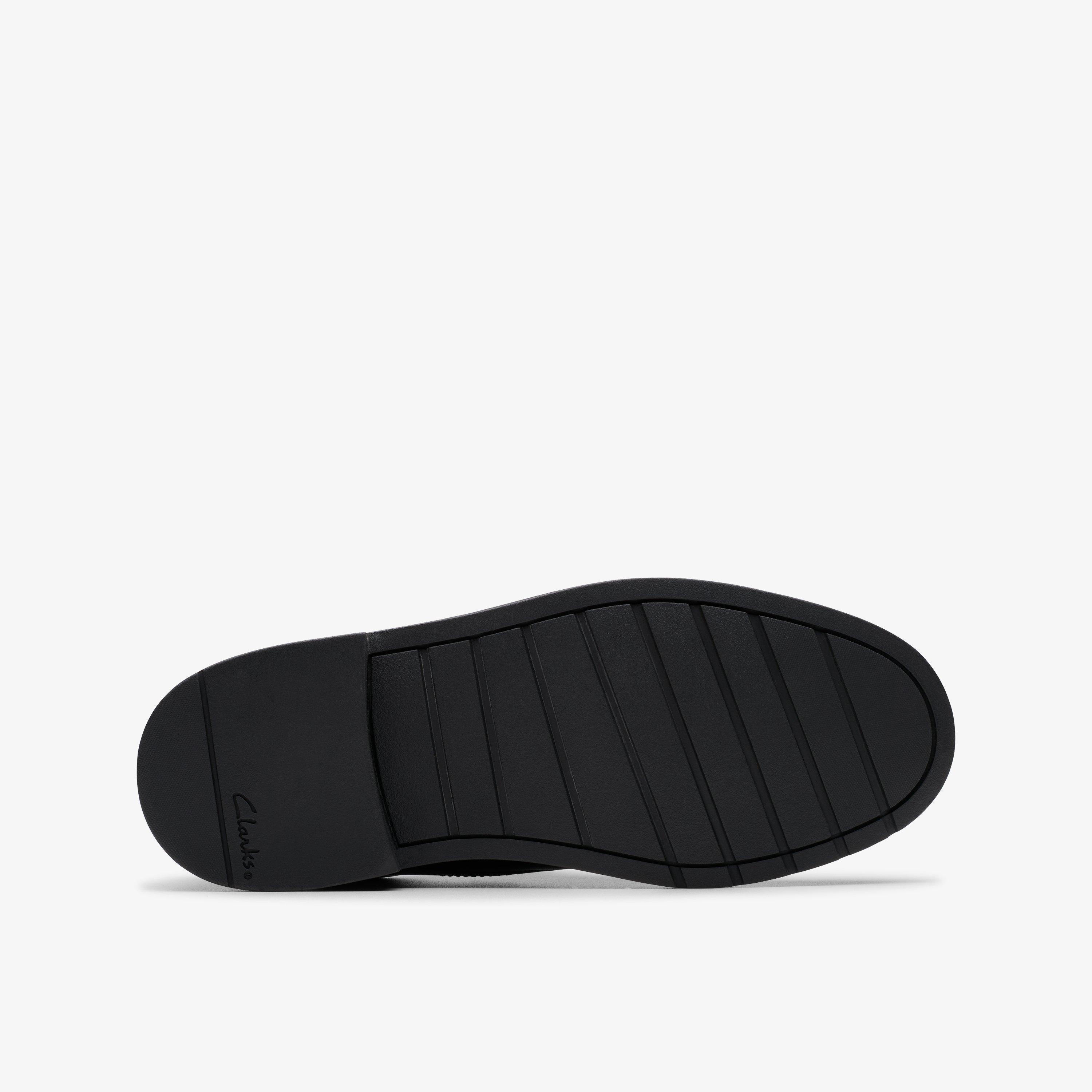 Scala Pace Older Black Leather Riptape School Shoes, view 3 of 6