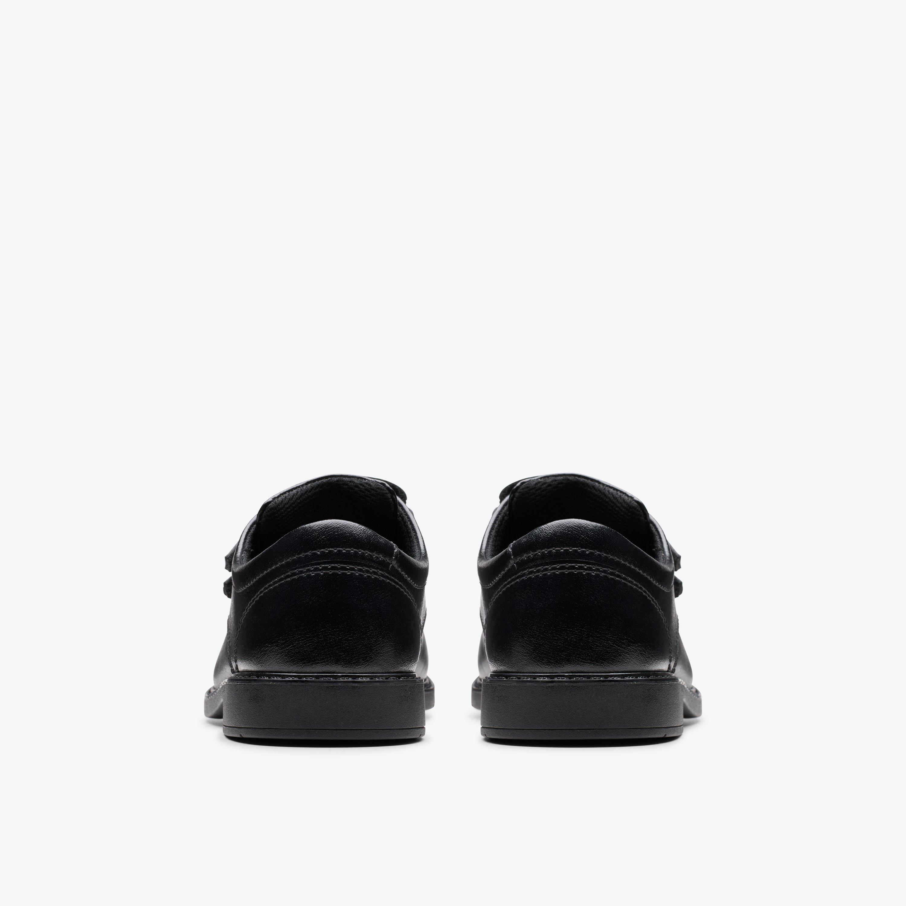 Scala Pace Older Black Leather Riptape School Shoes, view 5 of 6