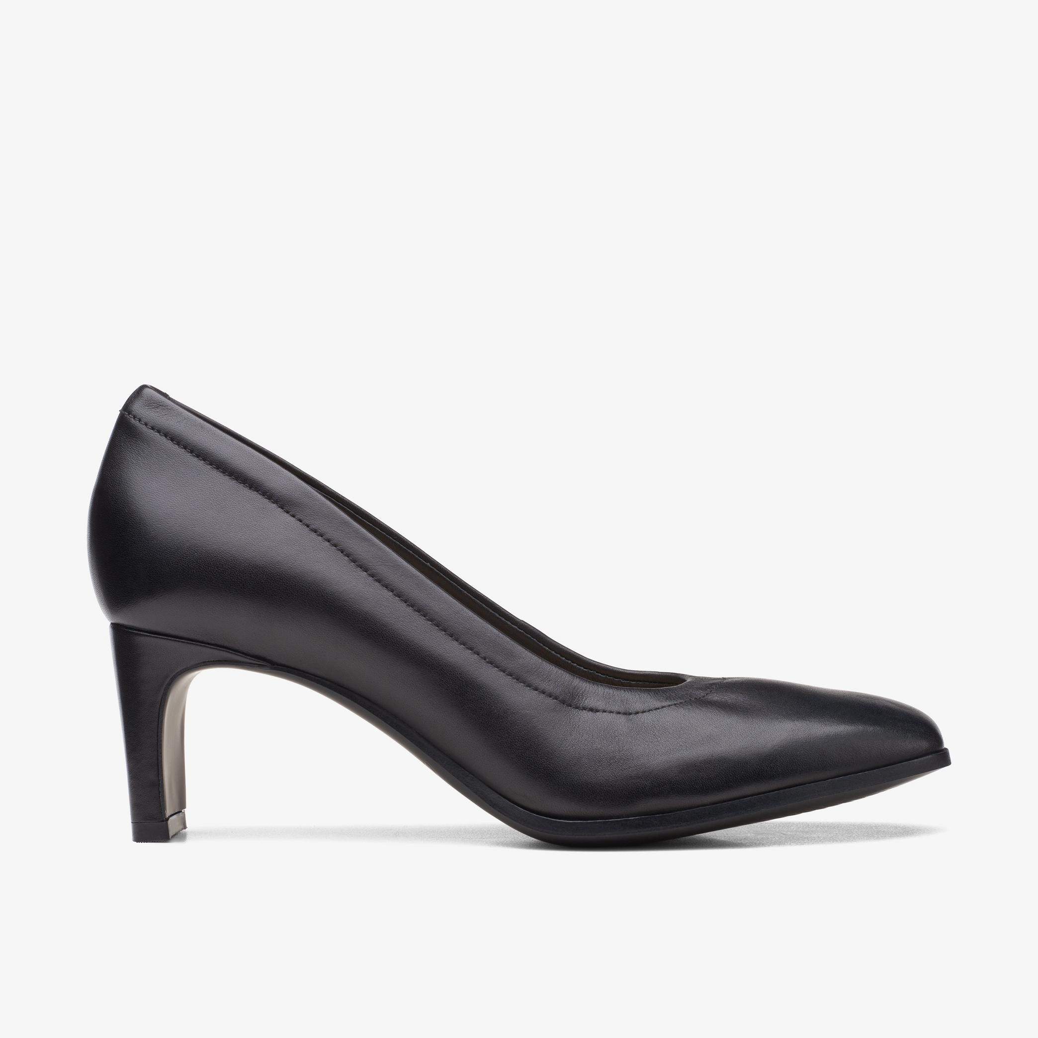 Seren55 Soft Black Leather Court Shoes, view 1 of 6