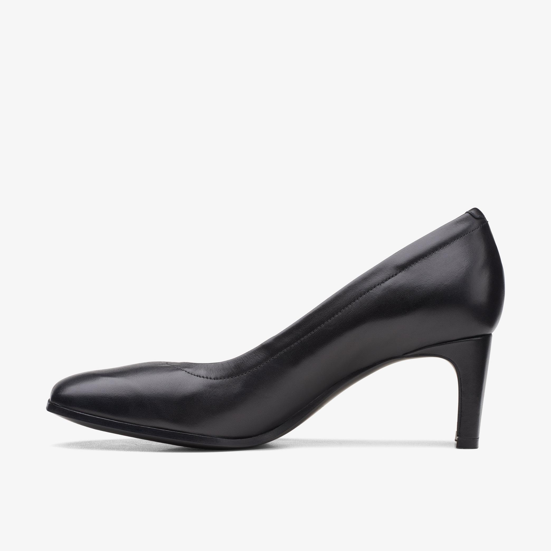 Seren55 Soft Black Leather Court Shoes, view 2 of 6