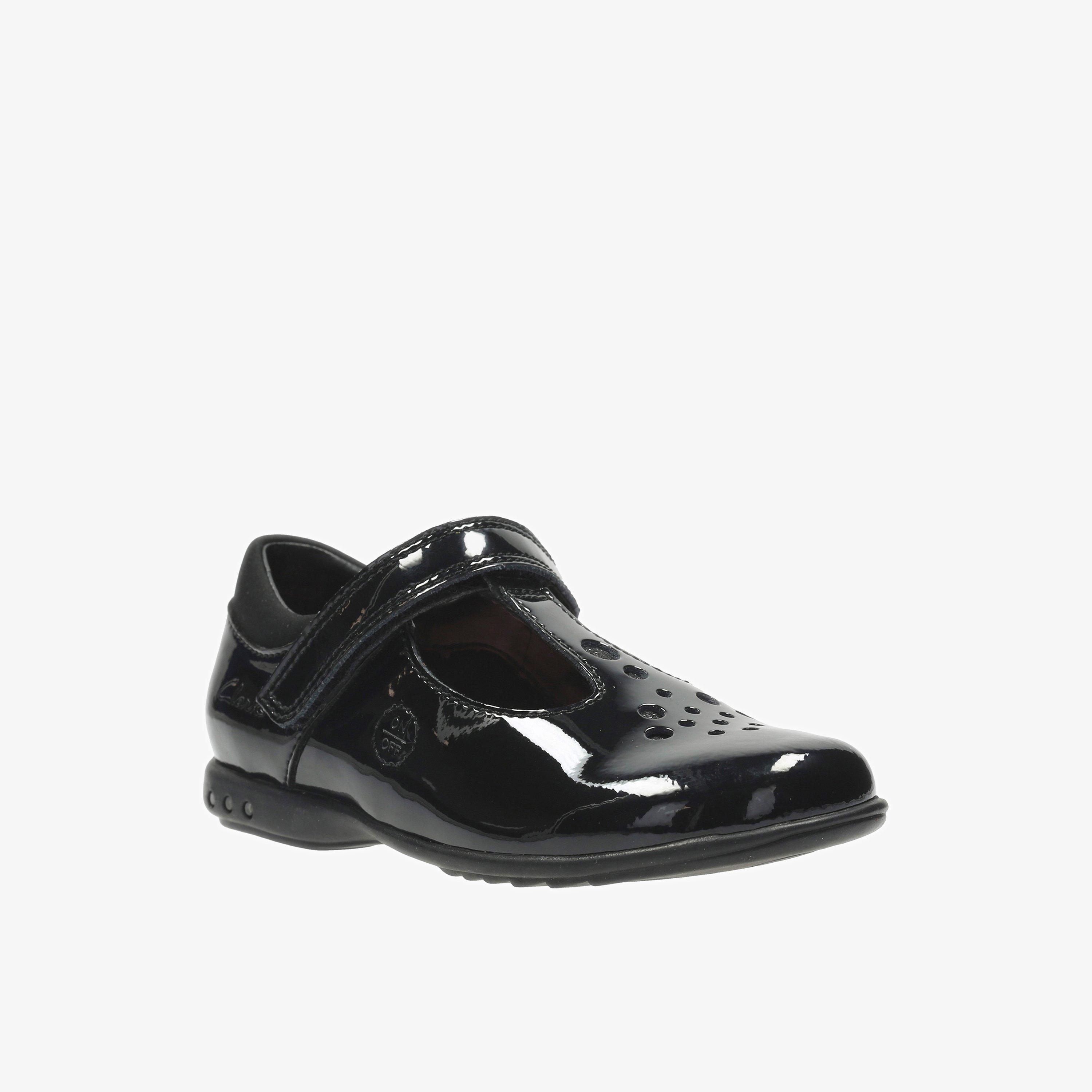 Trixi Pip Toddler Black Patent T Bar Shoes School Shoes, view 3 of 6