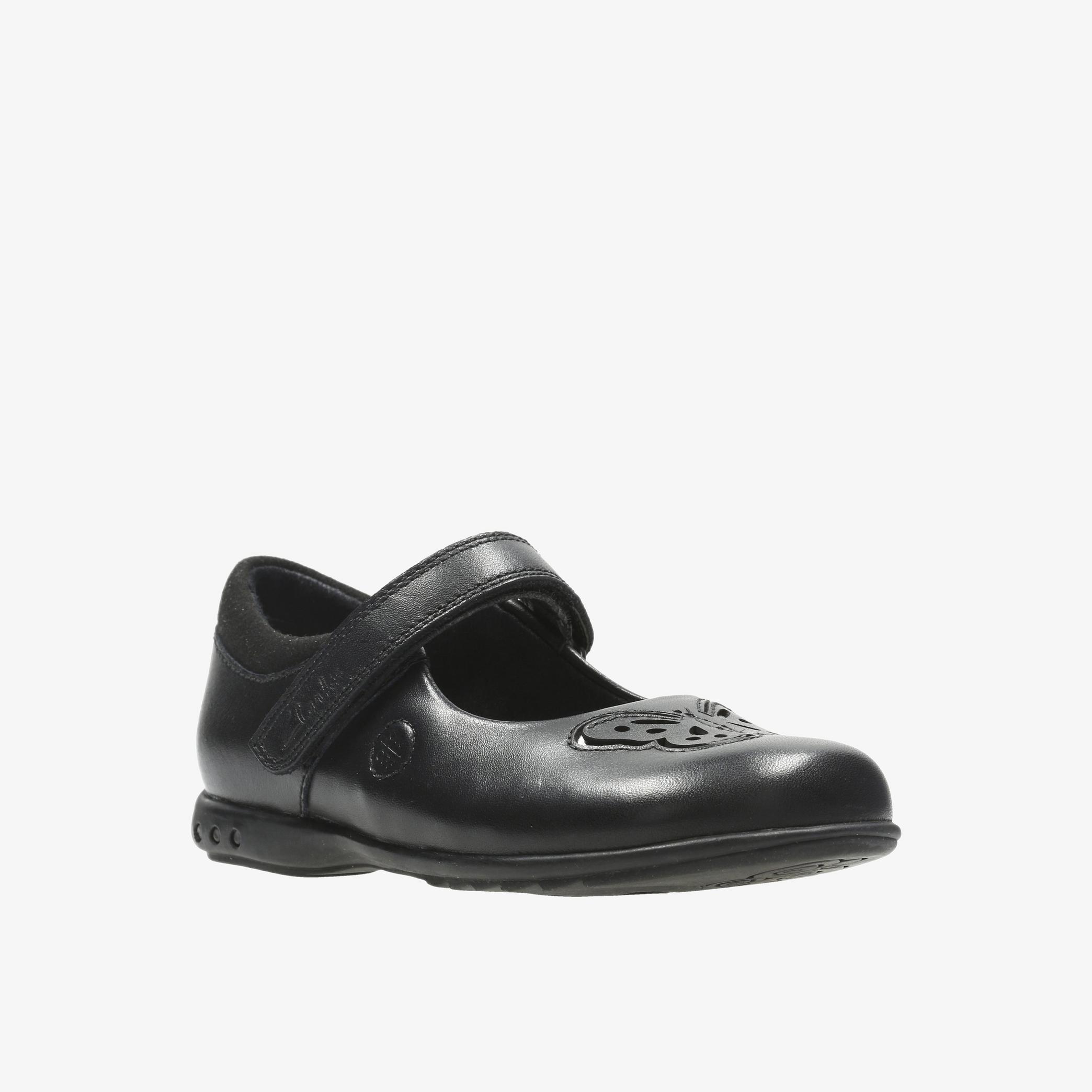 Trixi Rose Toddler Black Leather Shoes, view 3 of 4