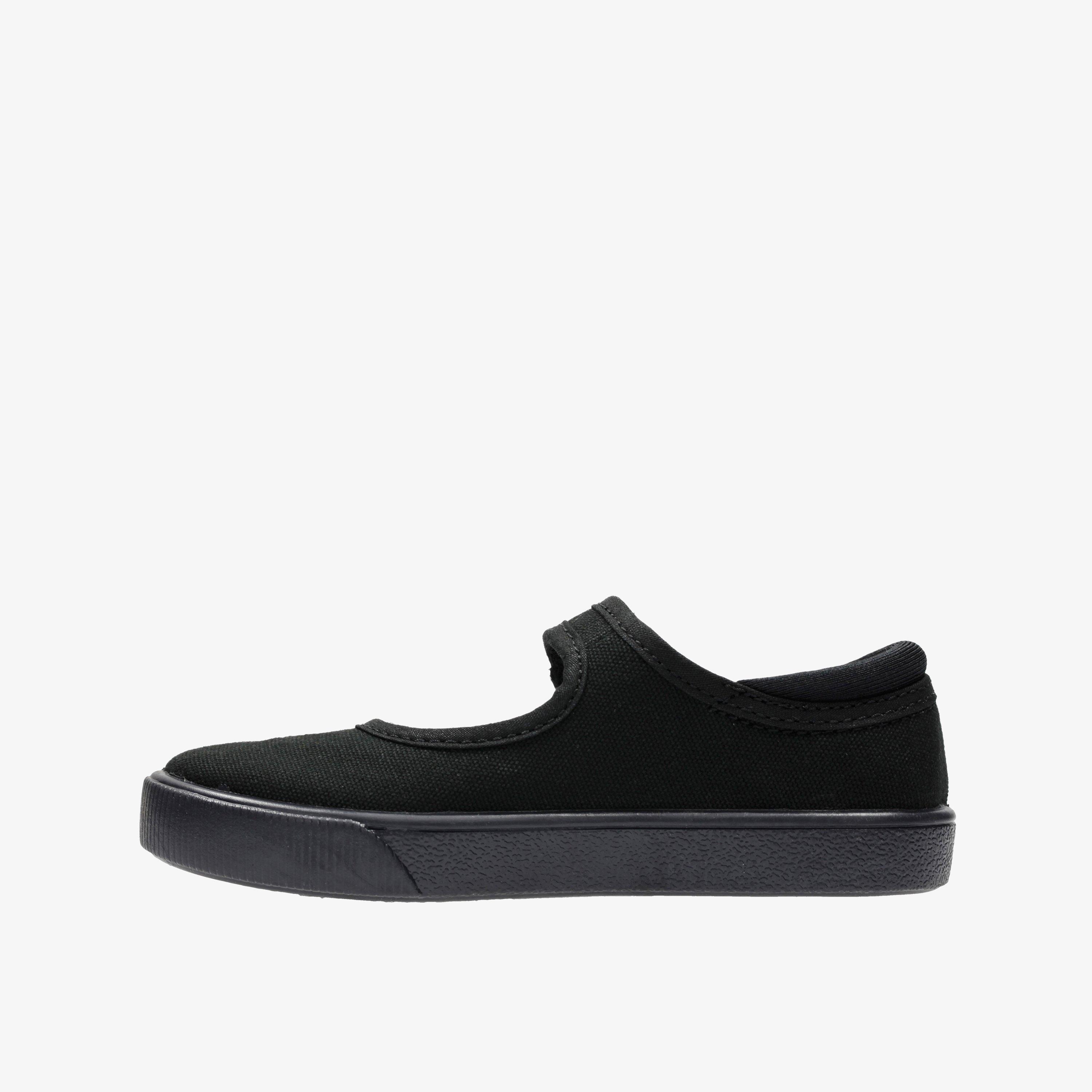 Star Hop 2 Kid Black Plimsolls School Shoes, view 2 of 4