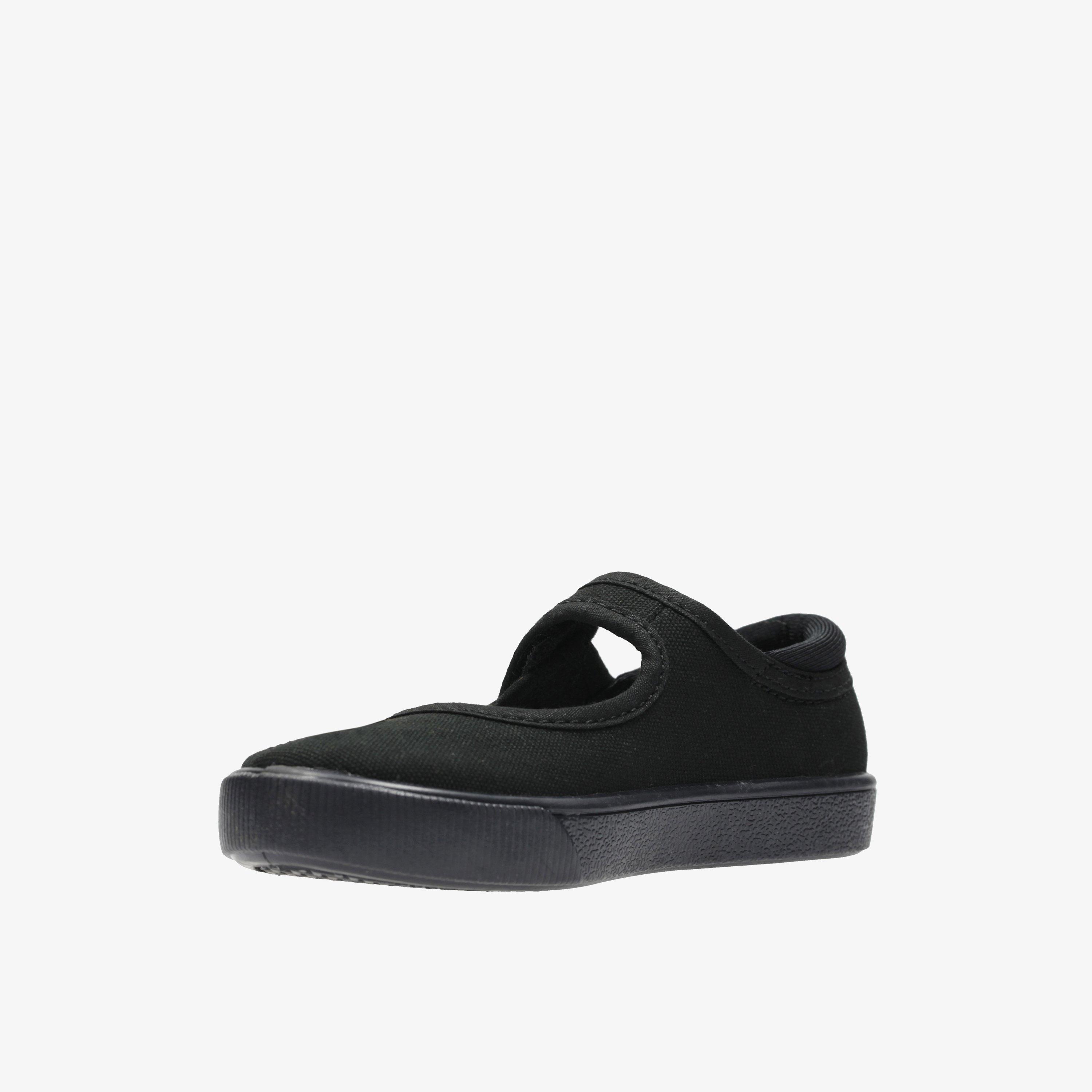 Star Hop 2 Kid Black Plimsolls School Shoes, view 4 of 4