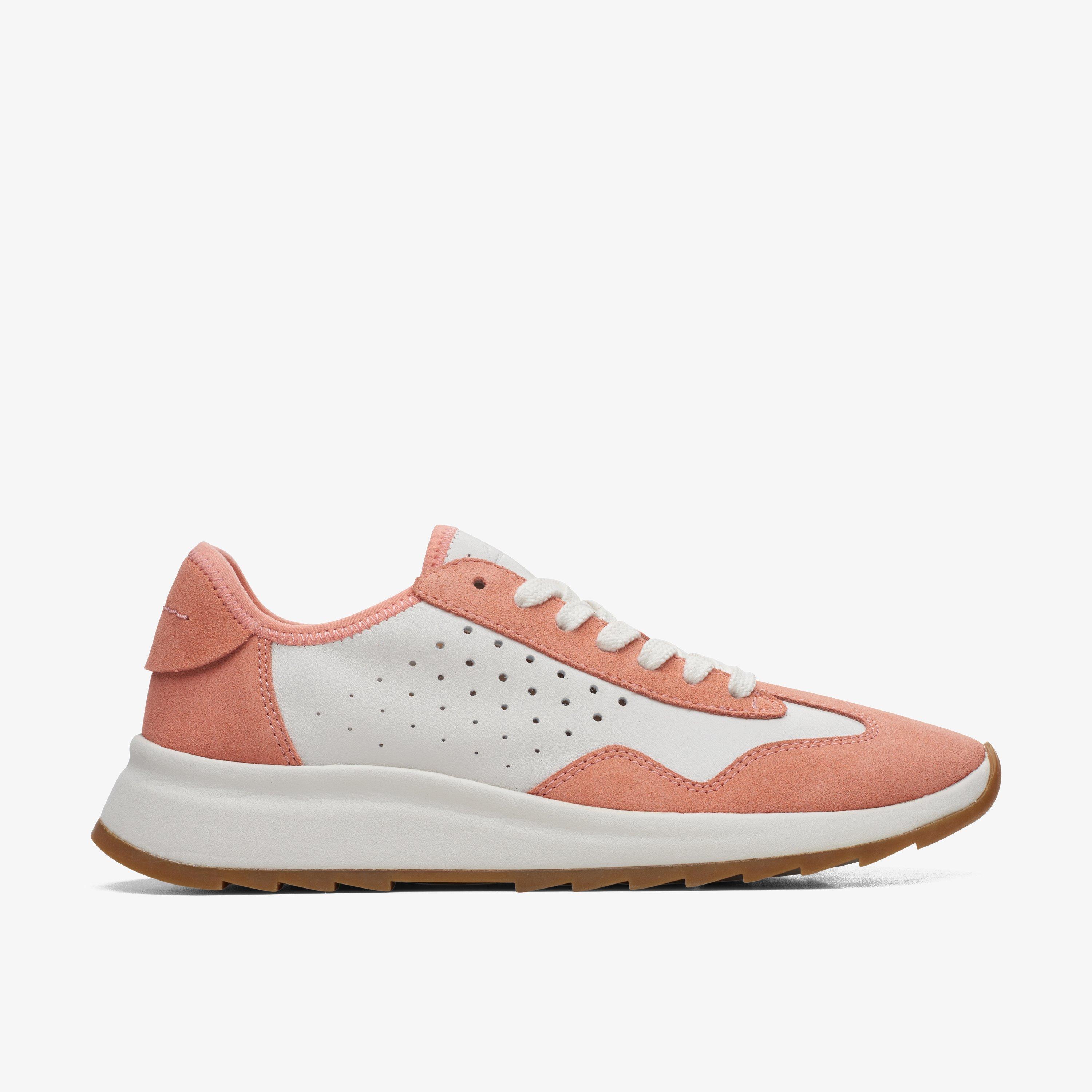WOMENS DashLite Lace Coral/White Trainers | Clarks Outlet