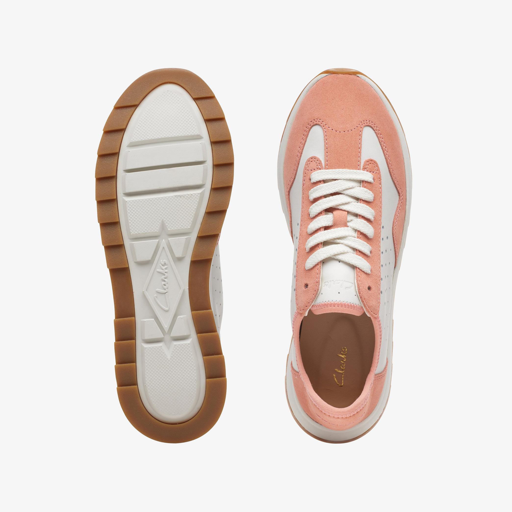 WOMENS DashLite Lace Coral/White Trainers | Clarks Outlet