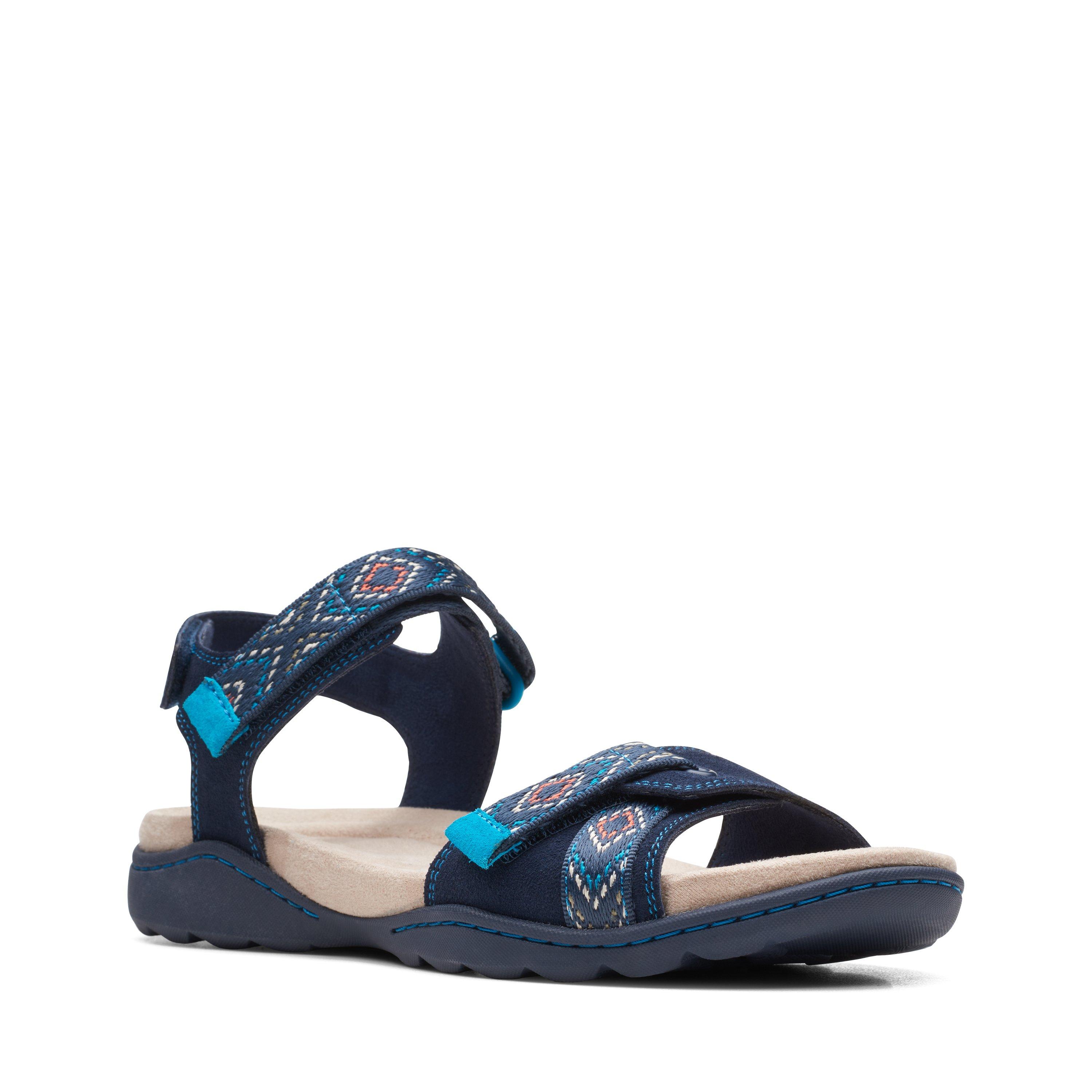 Blue suede best sale sandals flat