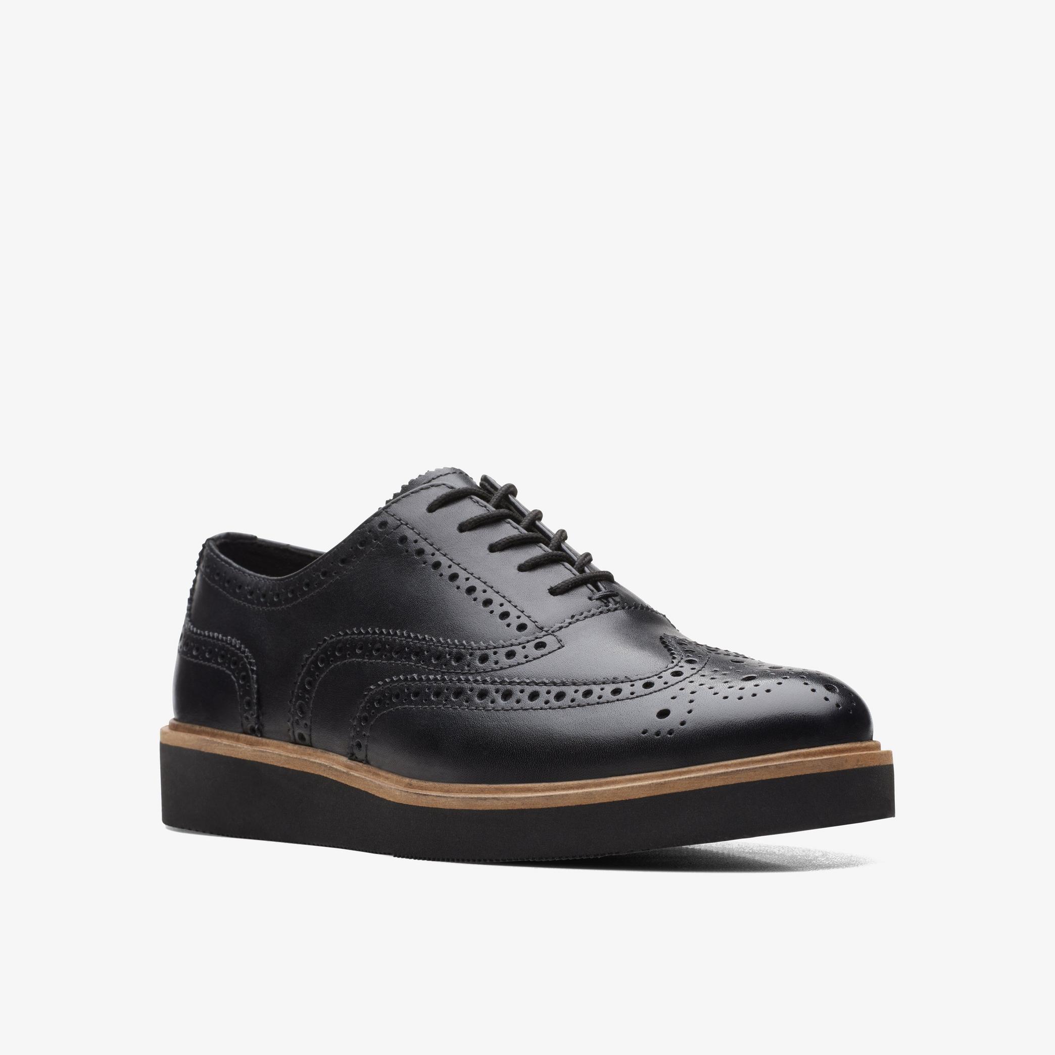 Glickly Brogue Black Leather Brogues, view 3 of 6