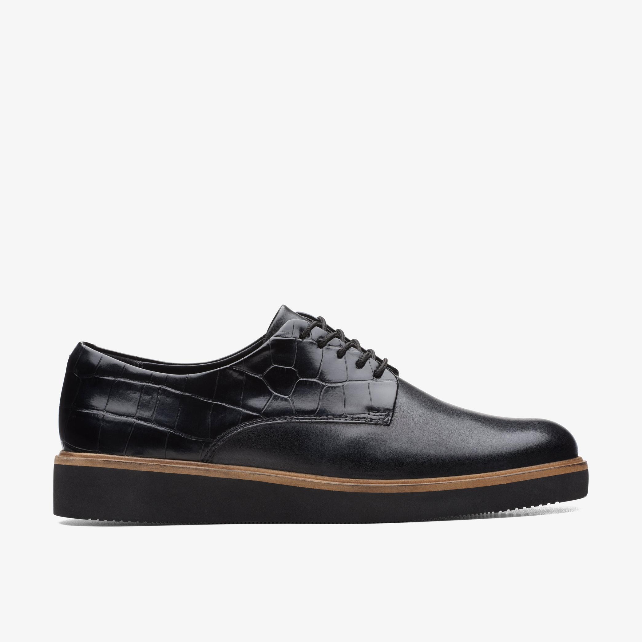 WOMENS Glickly Derby Black Combination Derby Shoes | Clarks Outlet