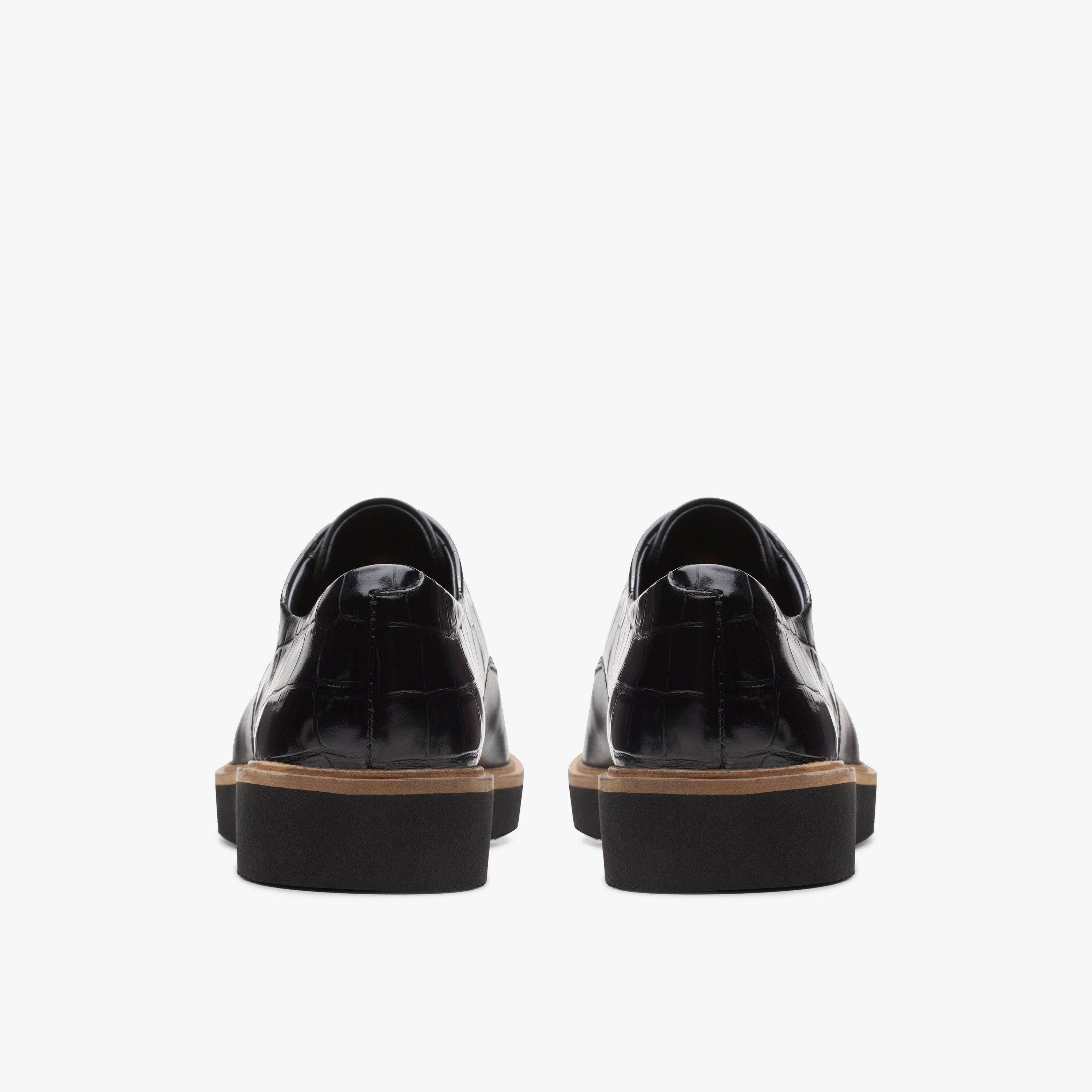 【新品未使用】Clarks Glickly Derby Womens Glickly Derby2 Black Leather Derby Shoes | Clarks