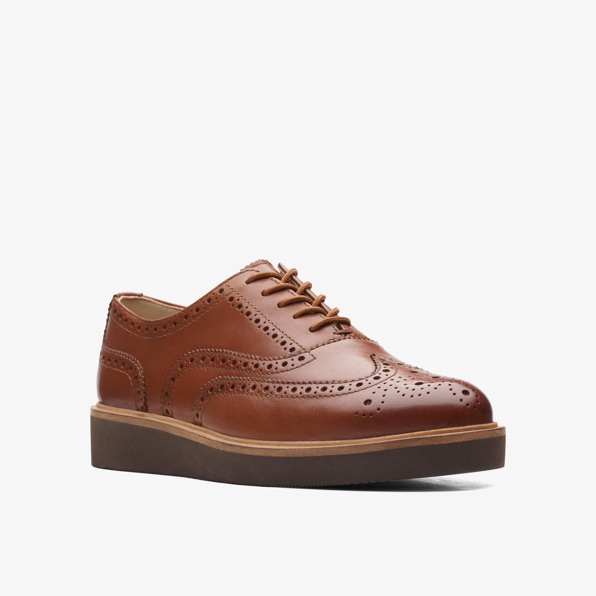 Glickly Brogue Dark Tan Leather Brogues, view 3 of 6