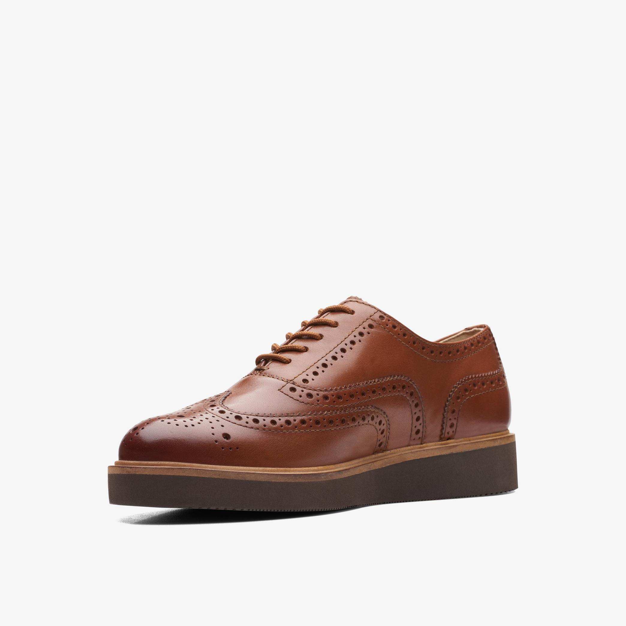 Glickly Brogue Dark Tan Leather Brogues, view 4 of 6