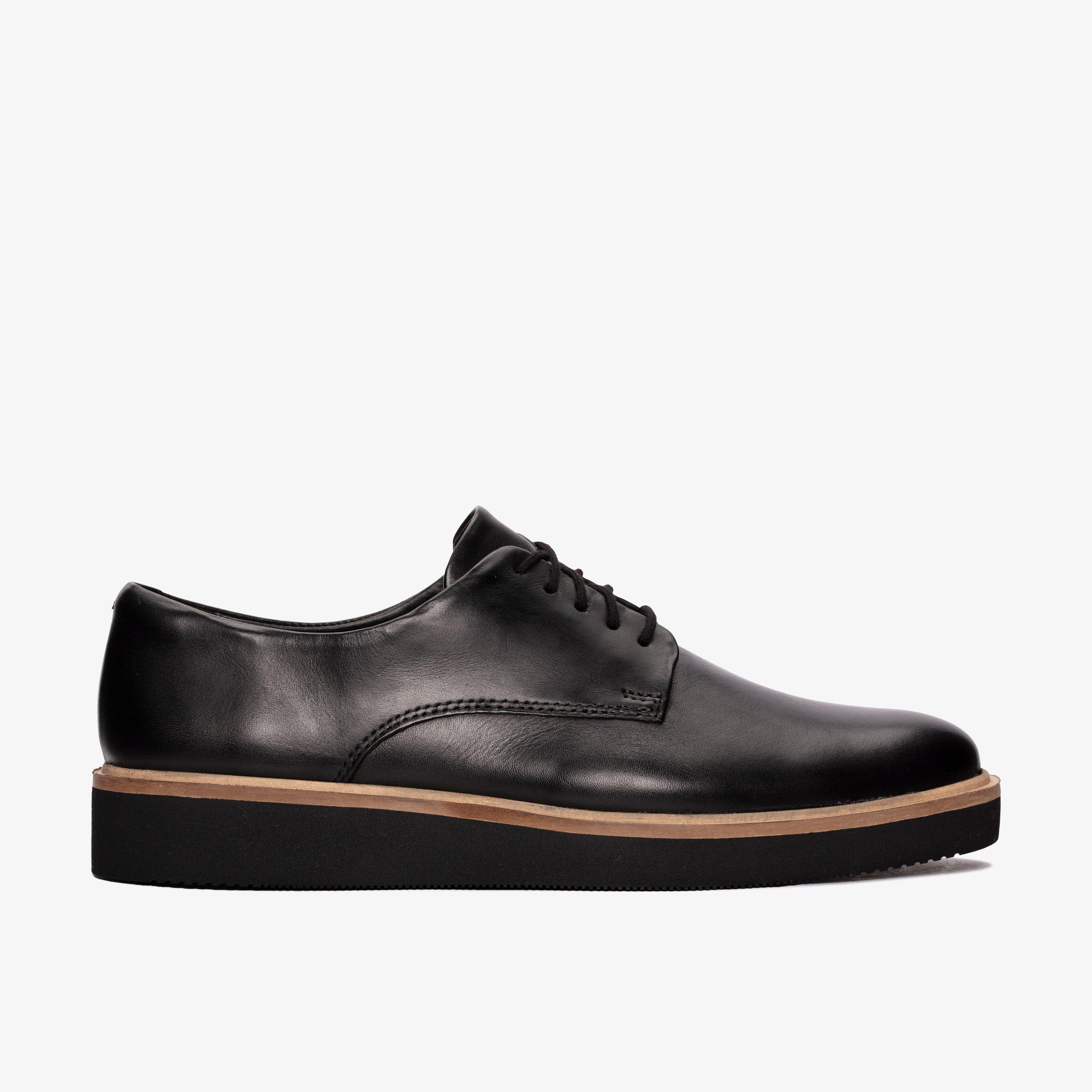 Clarks sugar sky hot sale black leather shoes