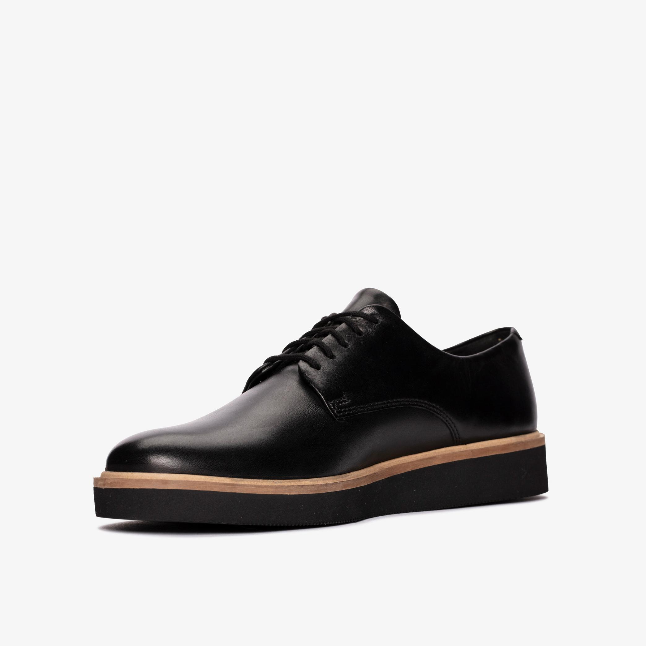 Glickly Derby Black Leather Derby Shoe, view 4 of 6