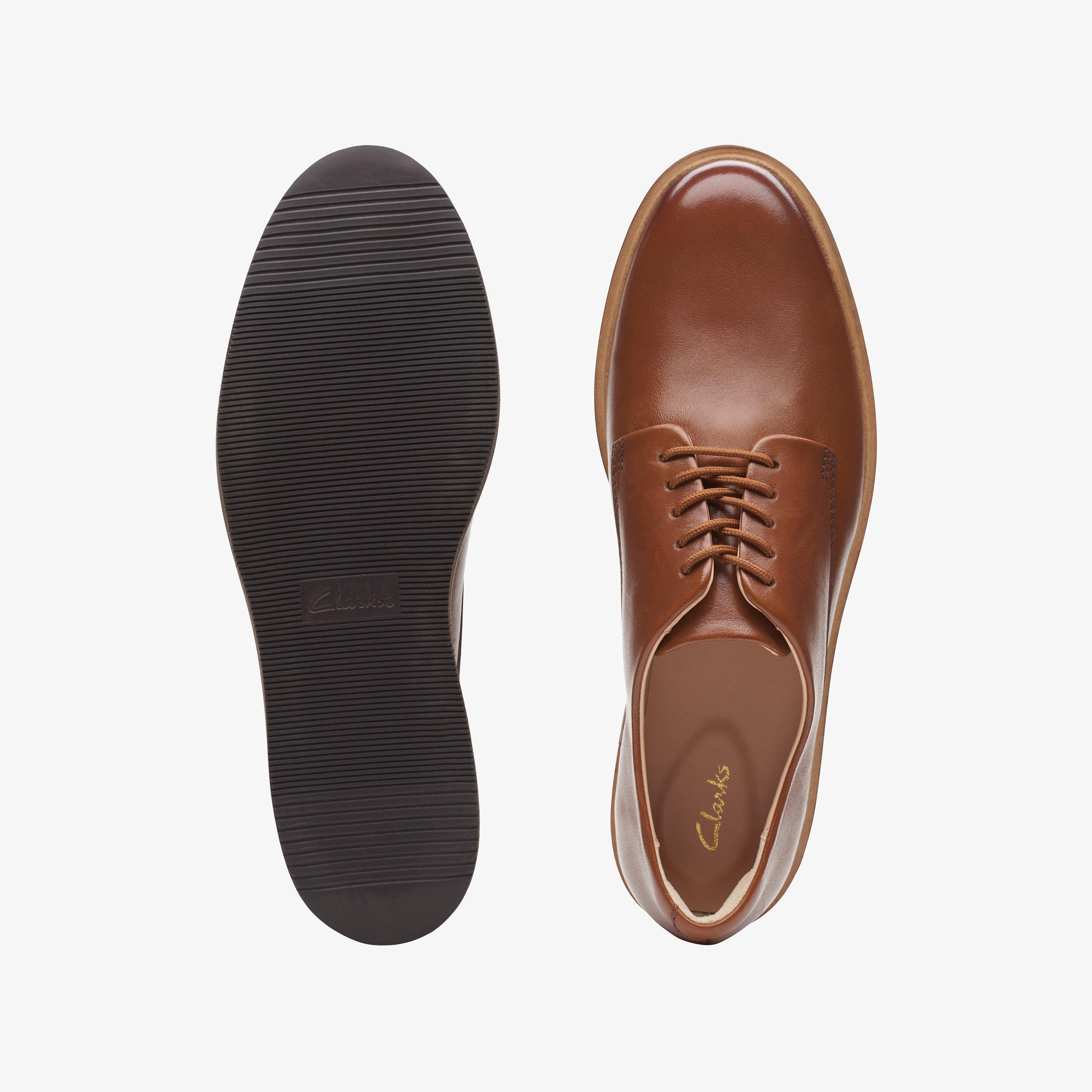 【新品未使用】Clarks Glickly Derby Womens Glickly Derby Dark Tan Leather Derby Shoes | Clarks