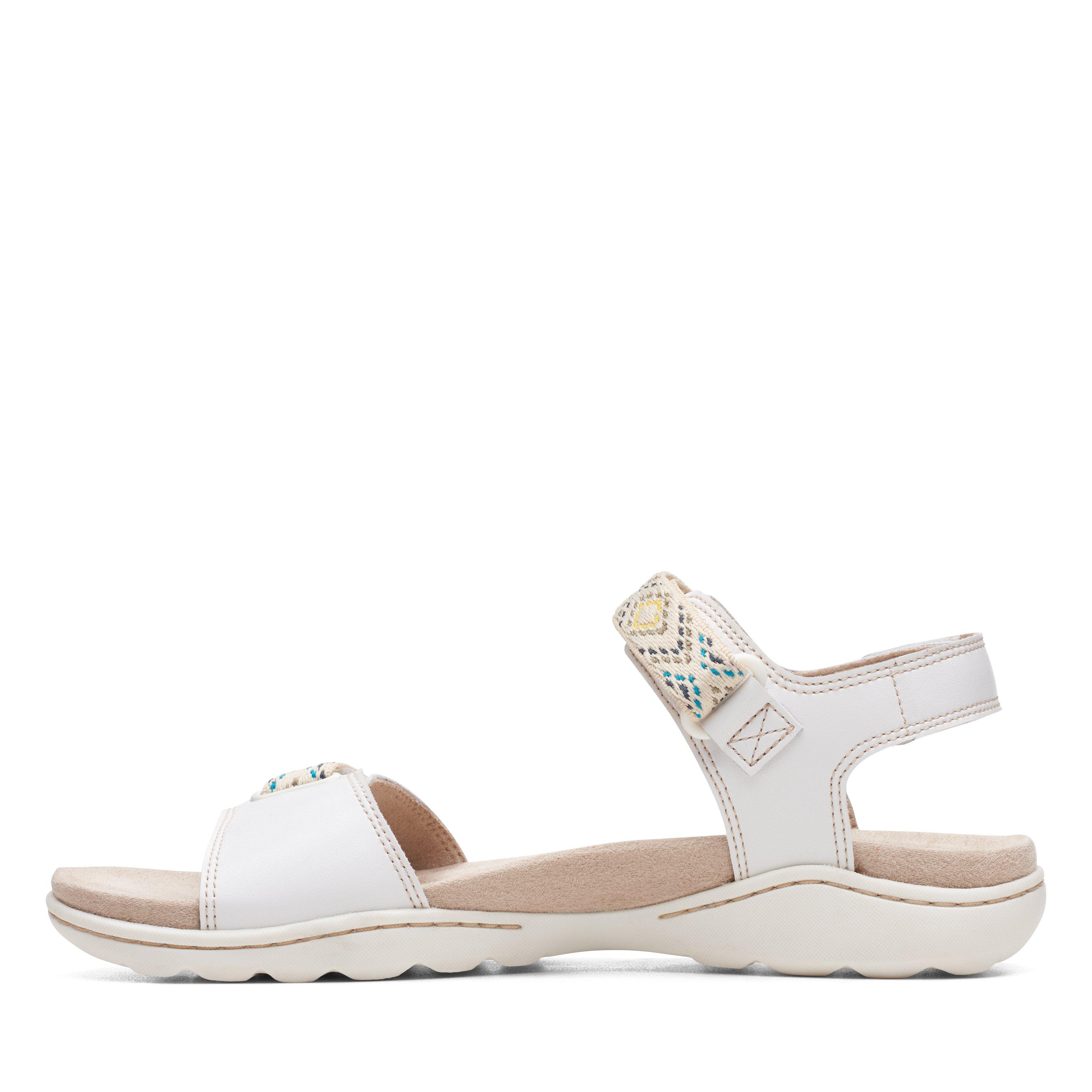 Clarks white cheap leather sandals