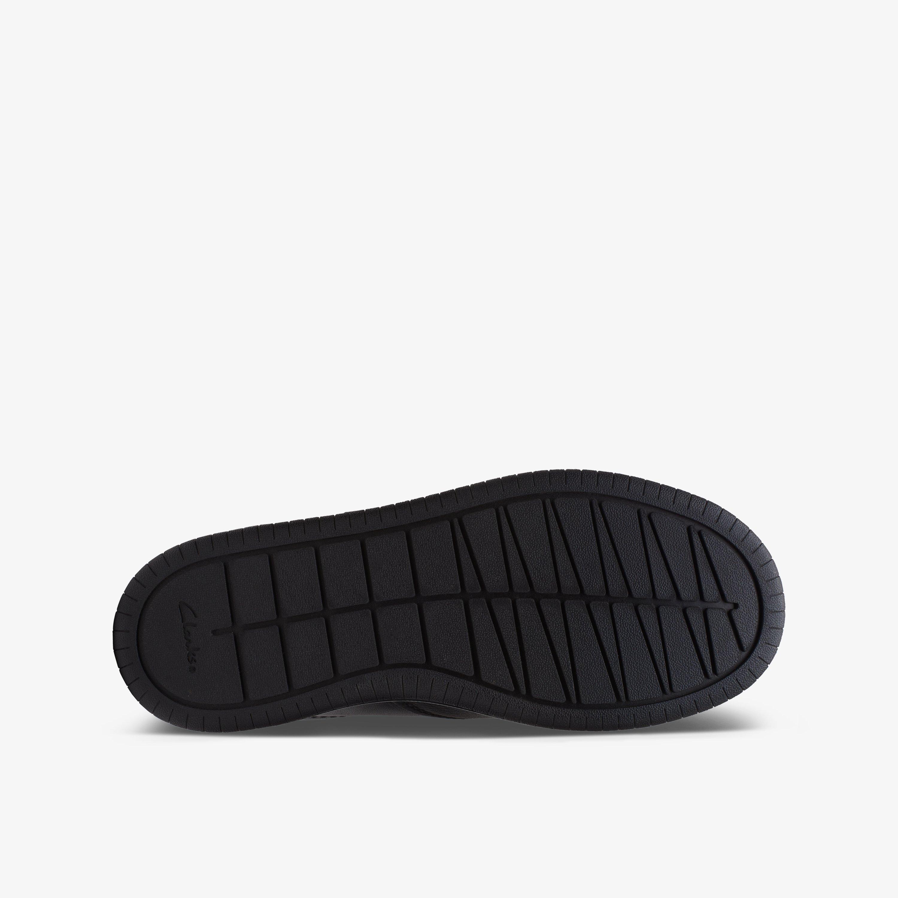 Fawn Lay Older Black Leather Riptape School Shoes, view 5 of 6