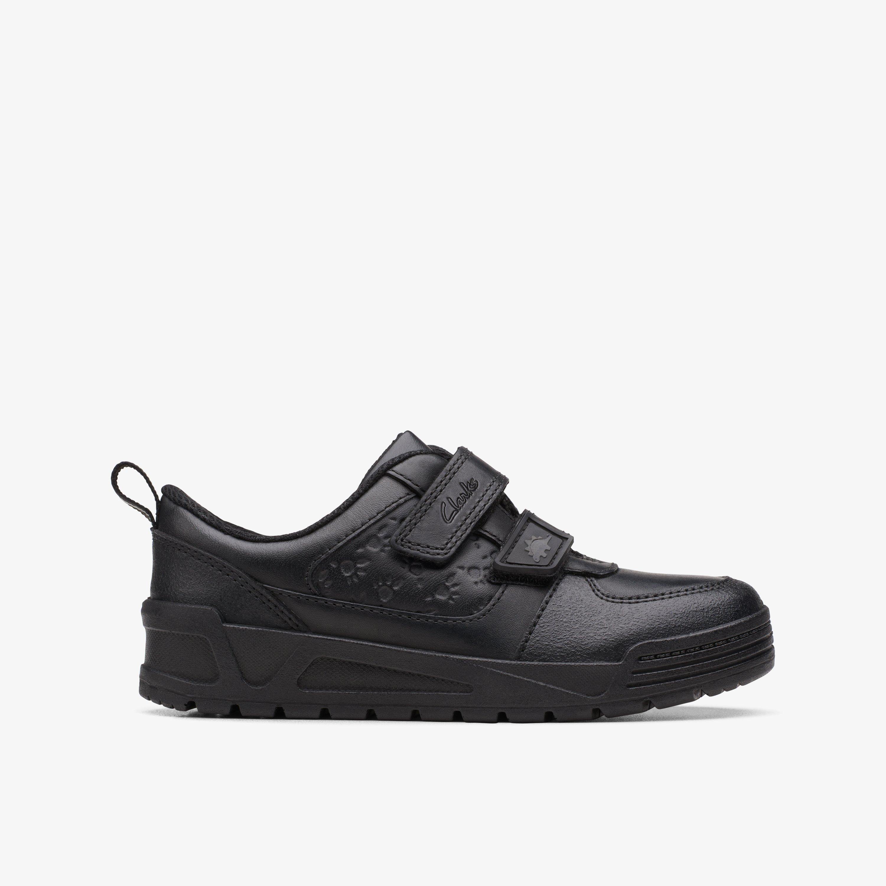 Boys Palmer Steggy Kid Black Leather Shoes Clarks UK